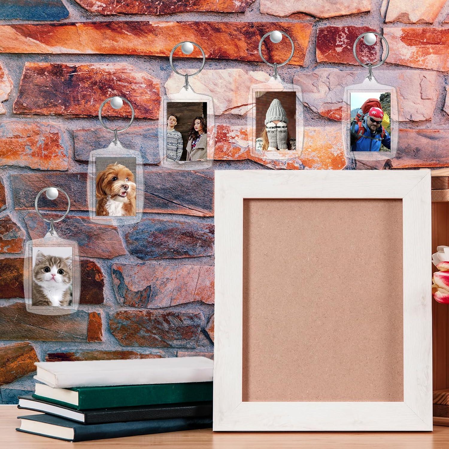 150 Llaveros Acrílicos Transparentes para Foto Personalizada 5.6x4.1cm