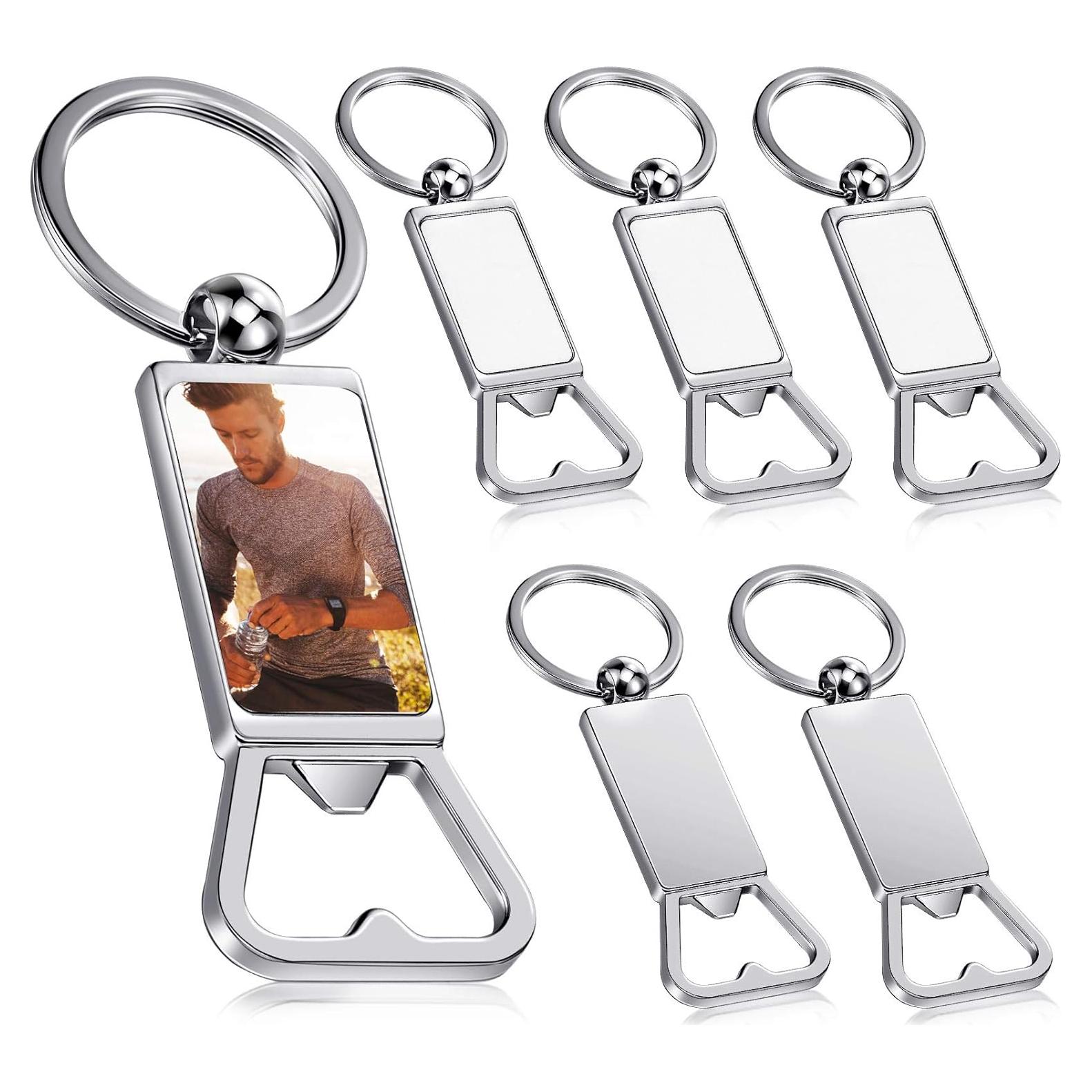 6 Llaveros Abrebotellas Personalizables Yaomiao Metal Plata