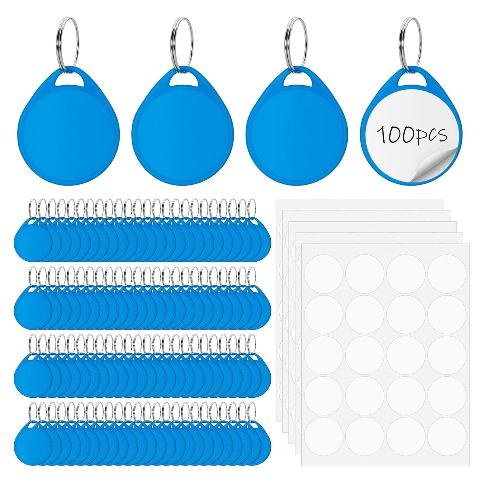 100 Etiquetas de Llave Redondas Philbinden 3.81 cm Azul