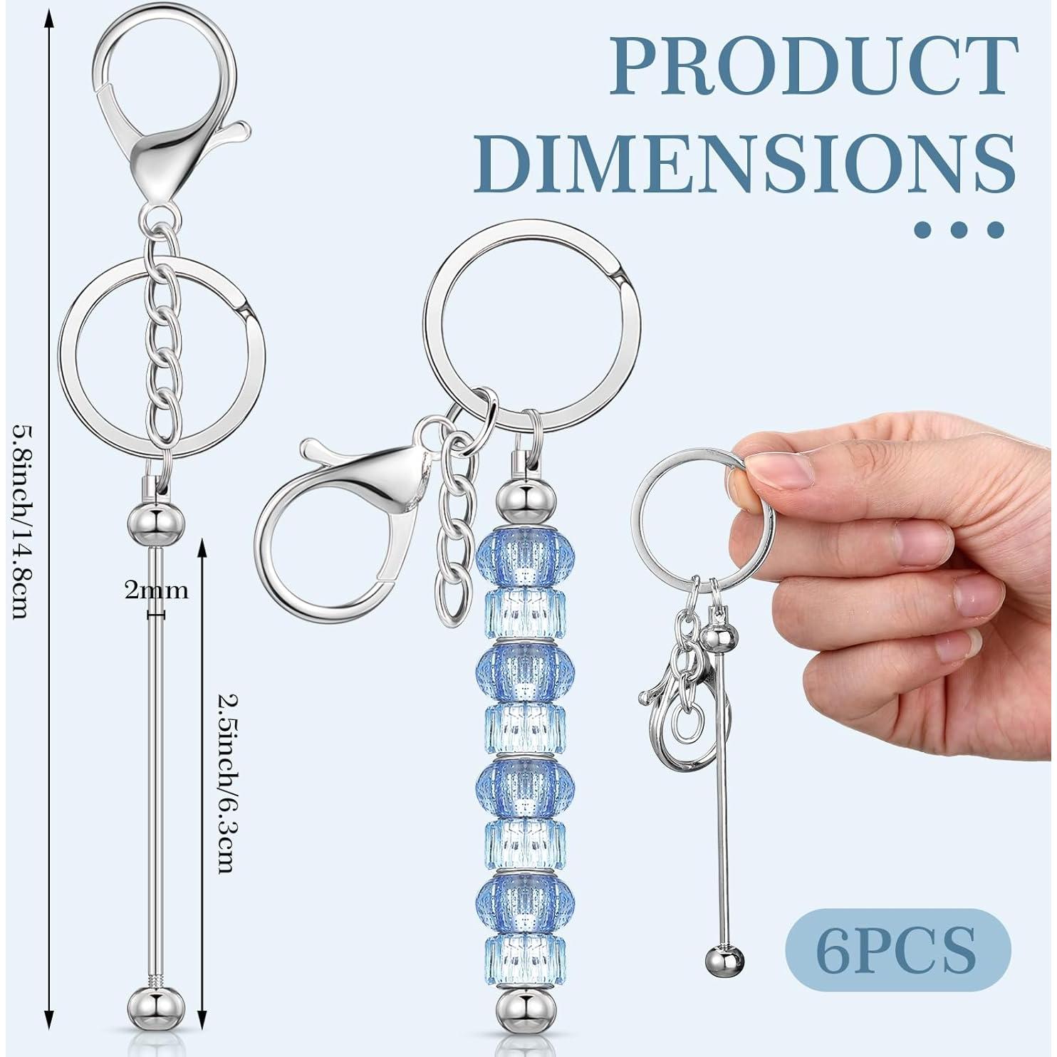 Huwena 6 Llaveros Personalizables de Metal Plata para DIY