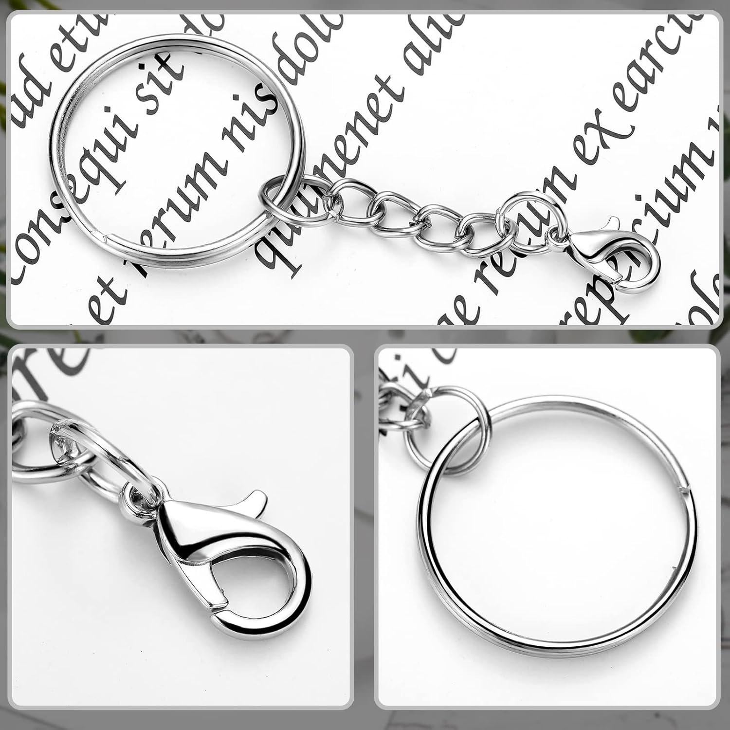 Kit de Llaveros Sasylvia 100 Pcs Metal Plateado Manualidades