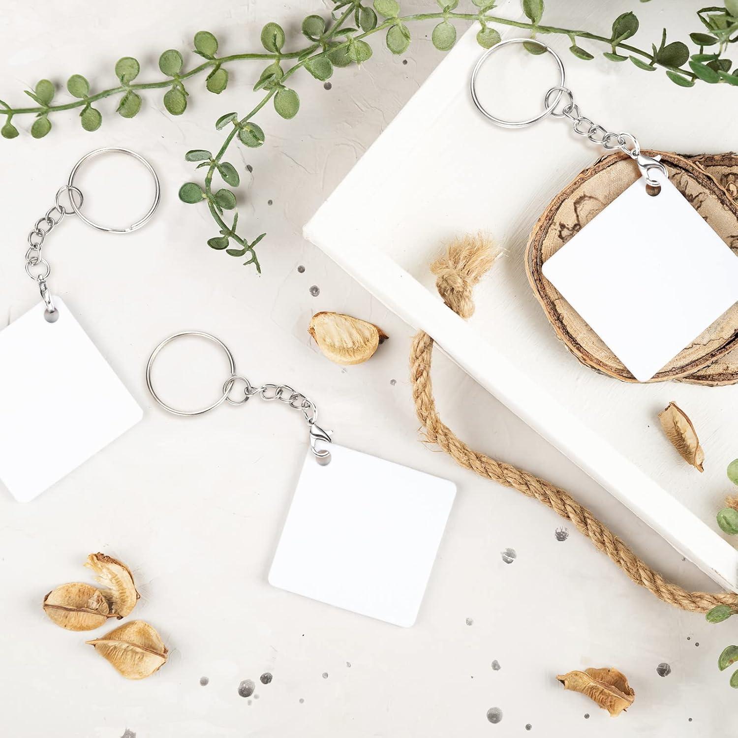 Kit de Llaveros Sasylvia 100 Pcs Metal Plateado Manualidades