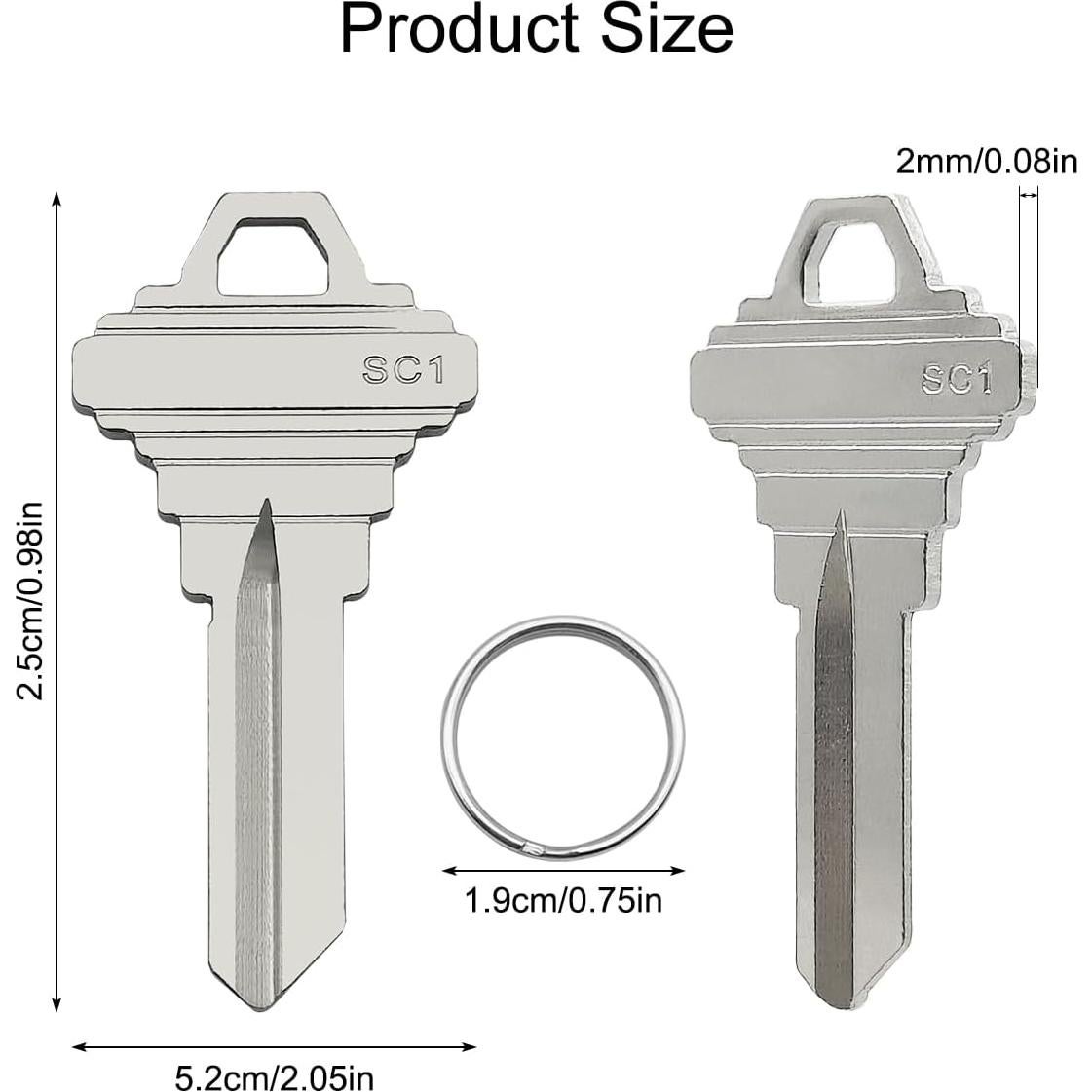 Llaves en blanco SC1 AYWFEY, paquete de 15 llaves de latón