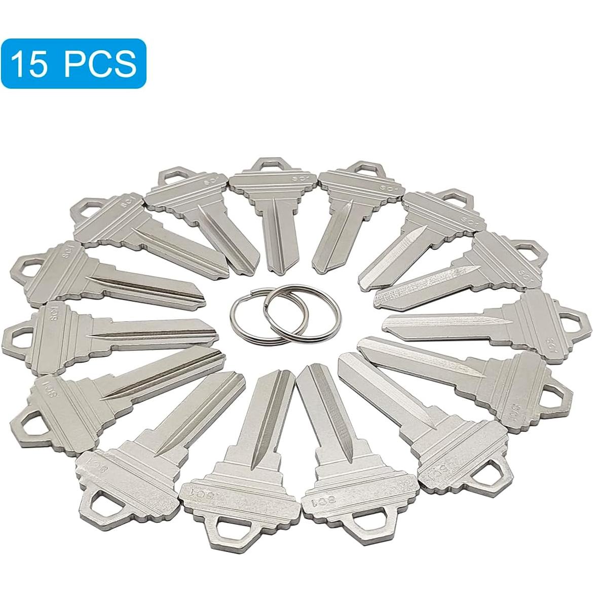 Llaves en blanco SC1 AYWFEY, paquete de 15 llaves de latón