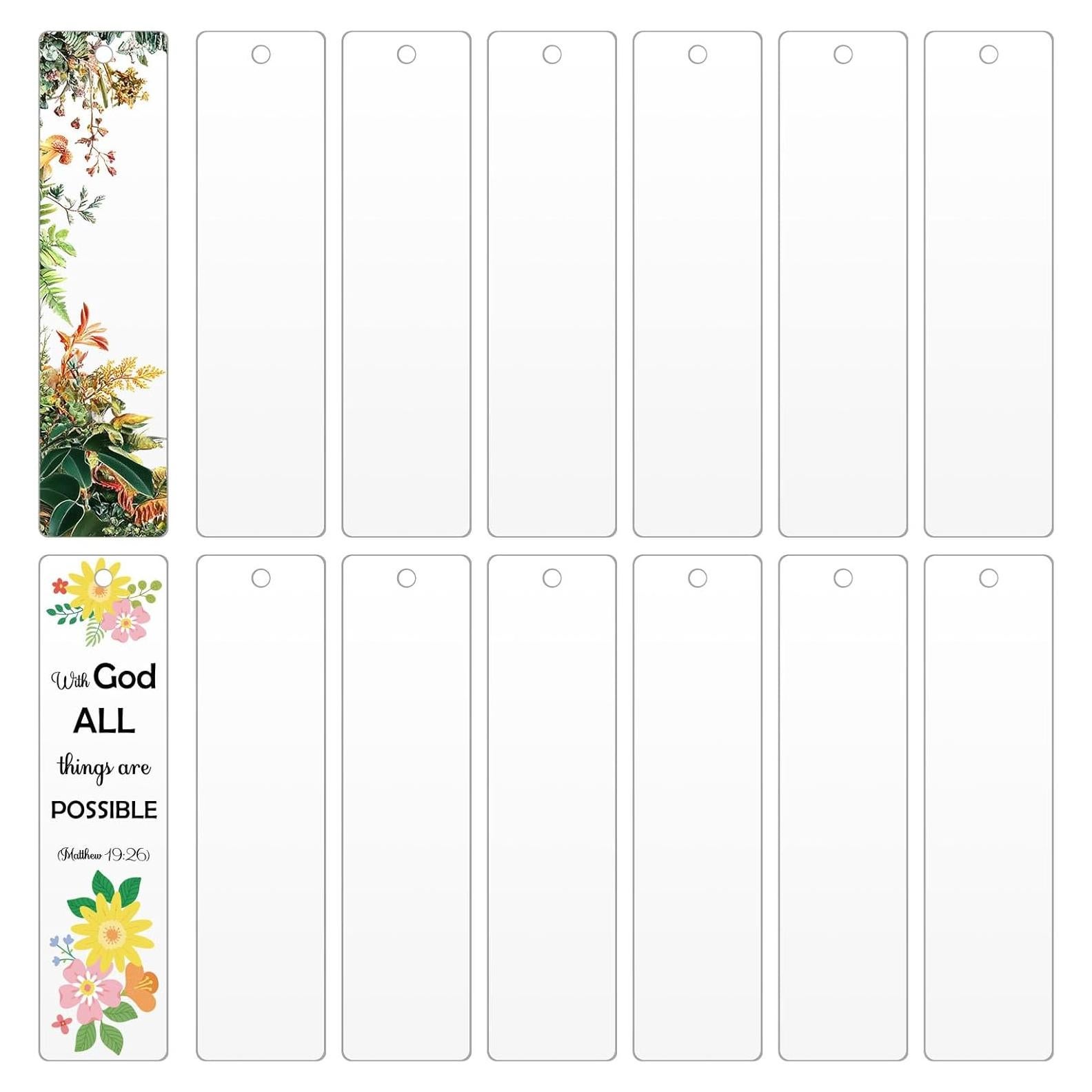 Llaveros Acrílicos Transparentes YaeYur 12PCS 2x8cm DIY