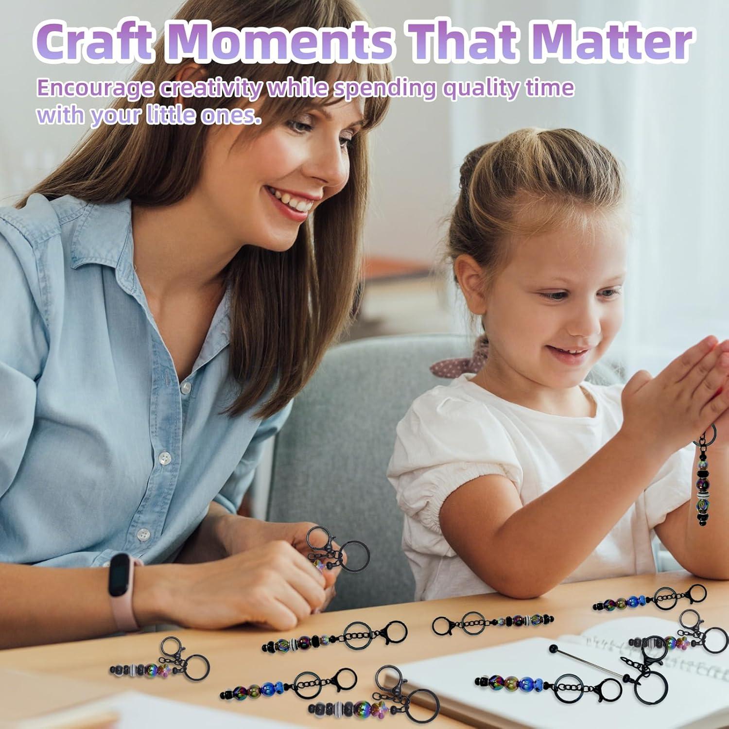 Kit de Llaveros Beadable DNLEGULI - 28 Piezas en Negro