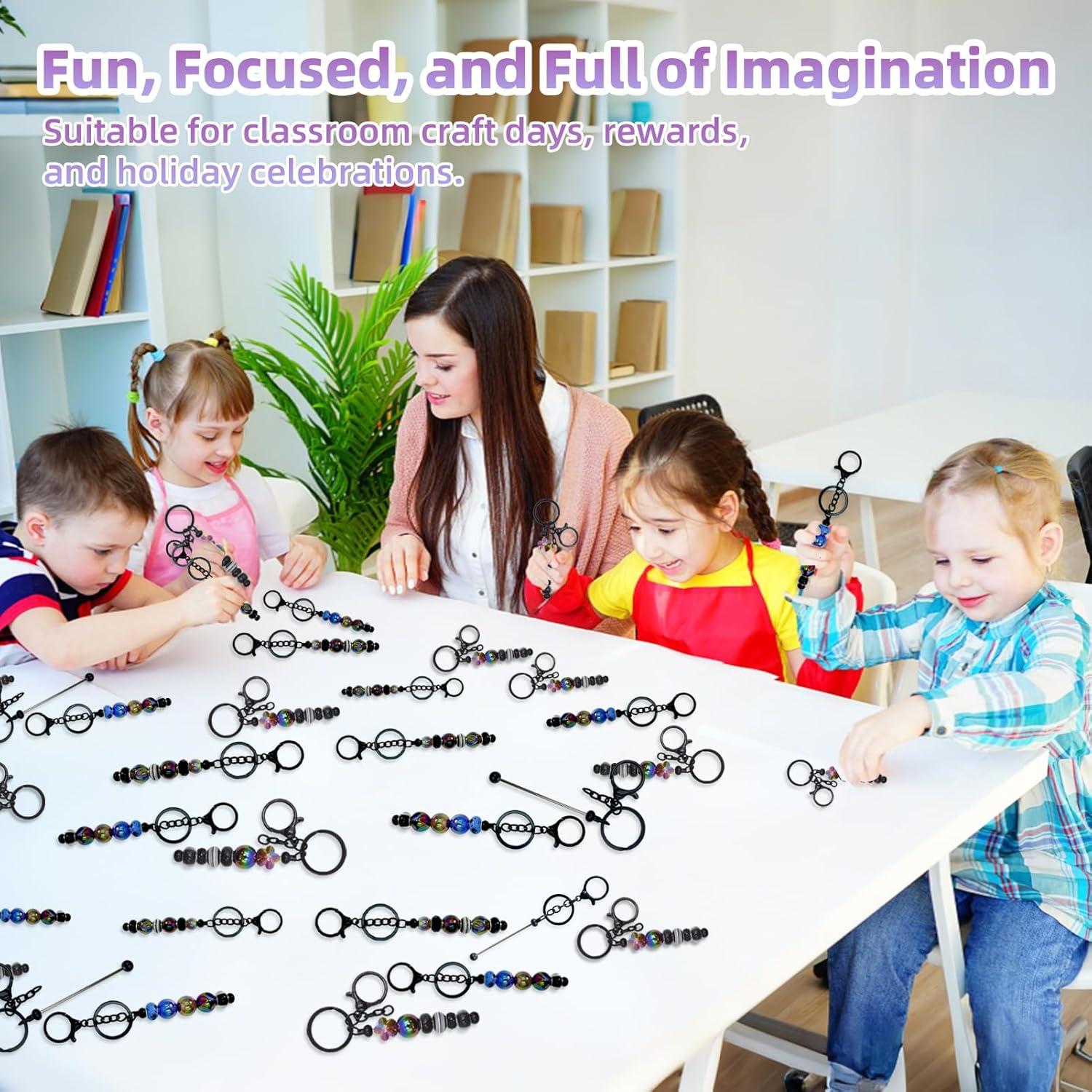 Kit de Llaveros Beadable DNLEGULI - 28 Piezas en Negro