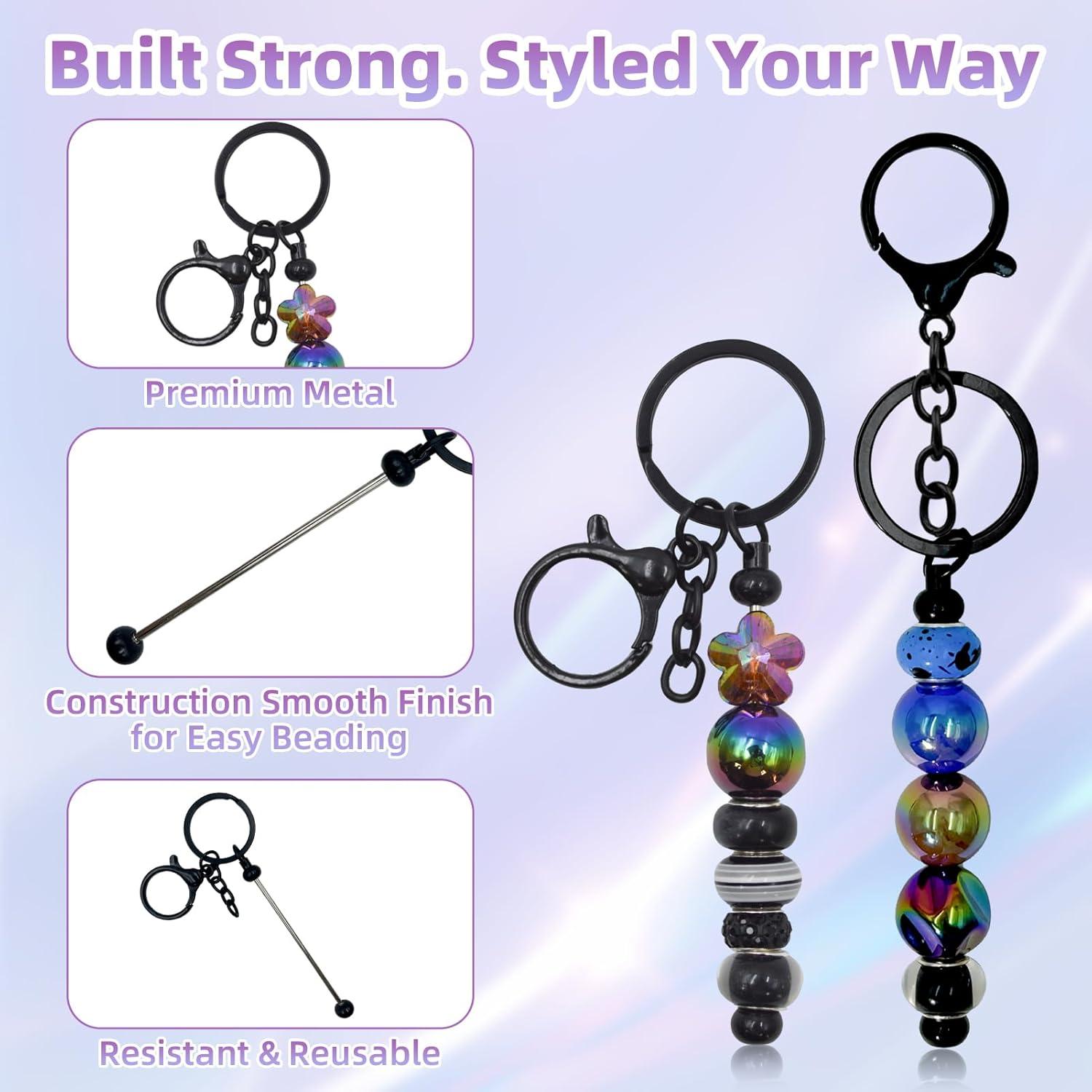 Kit de Llaveros Beadable DNLEGULI - 28 Piezas en Negro