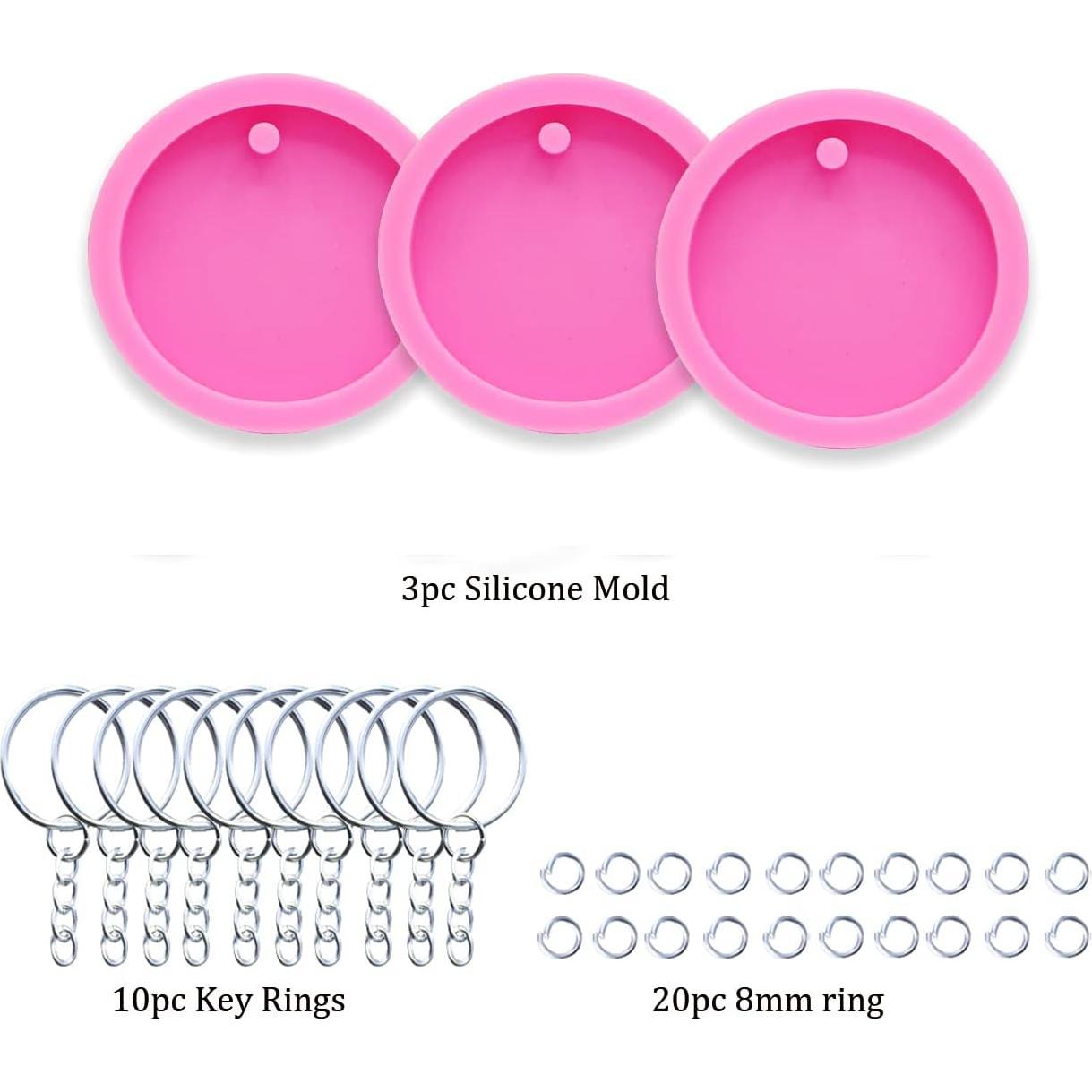 Molde de Silicona Redondo AMZTOART 3Pcs para Resina DIY