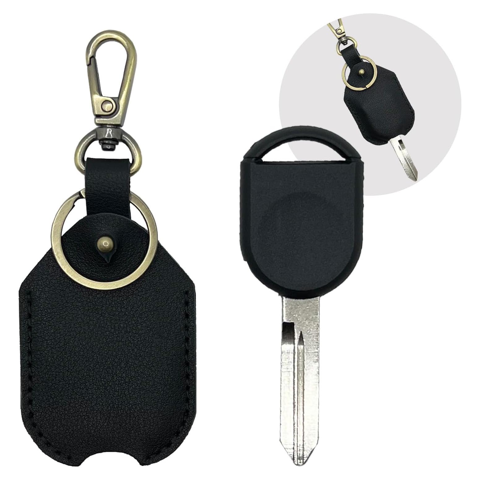 Funda de Llave de Cuero Genuino para Ford - Soporte y Llavero