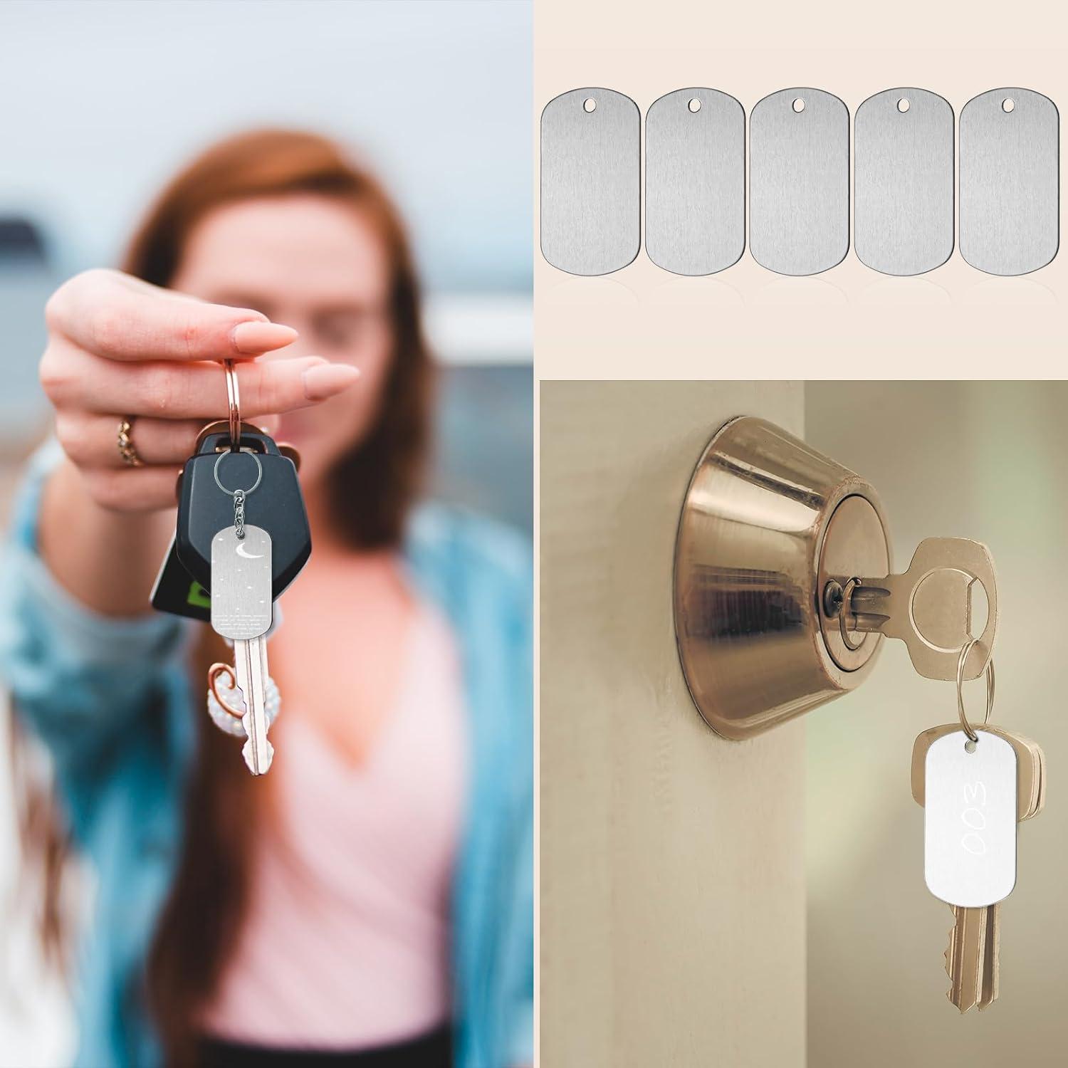 Paquete de 50 Etiquetas Metálicas en Blanco Aluminio 5x3cm