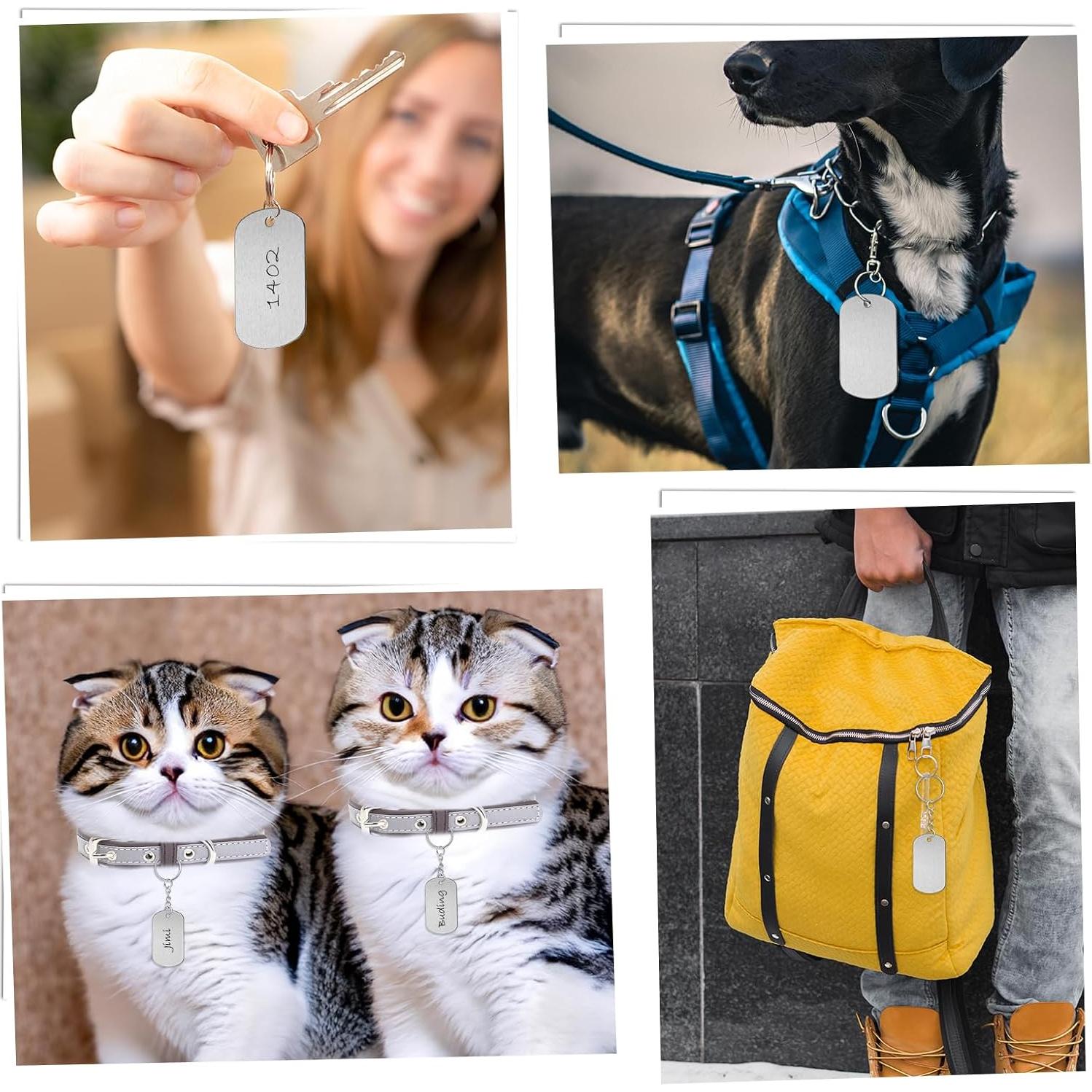 Paquete de 50 Etiquetas Metálicas en Blanco Aluminio 5x3cm