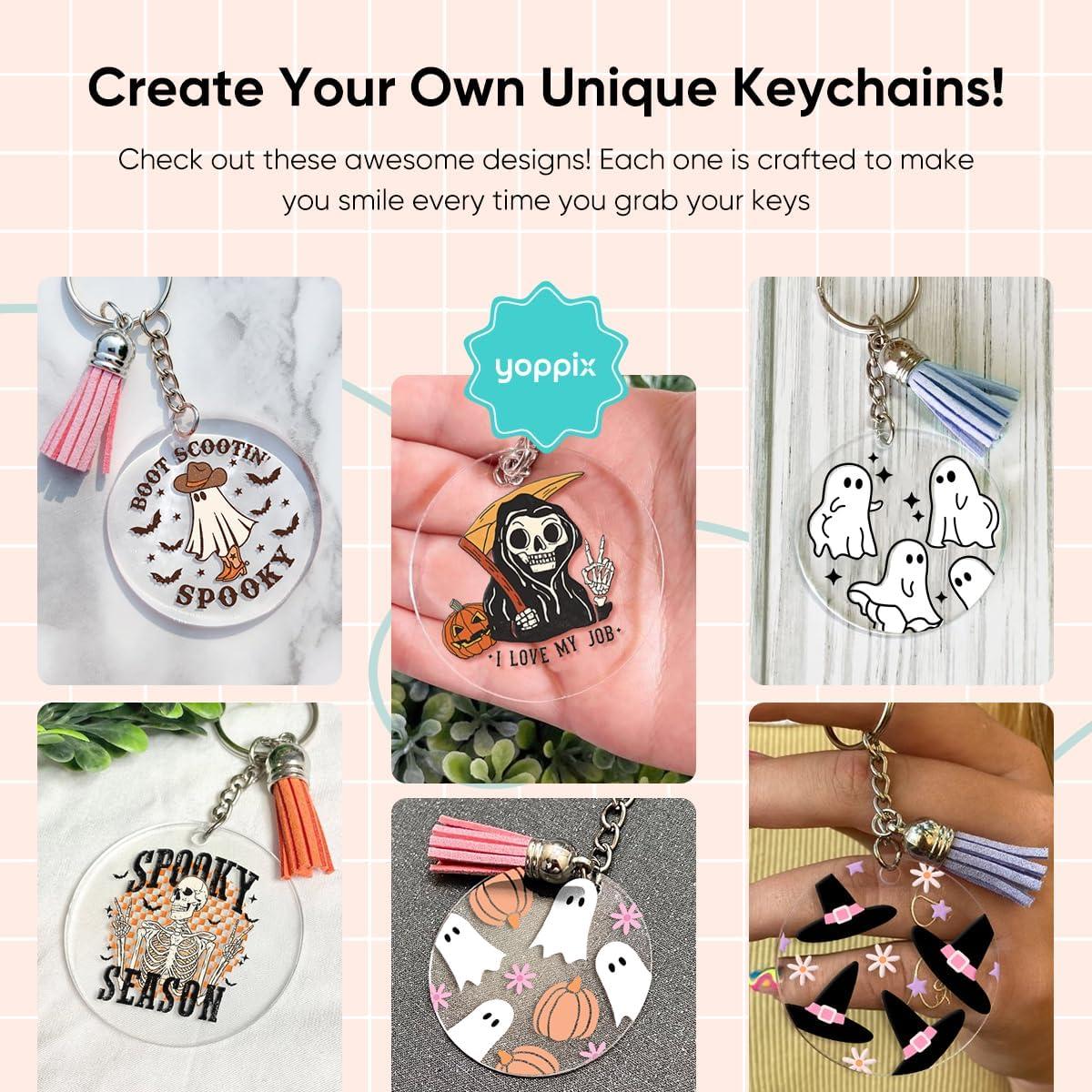 Juego de Llaveros Acrílicos YOPPIX 140 PCS Halloween DIY