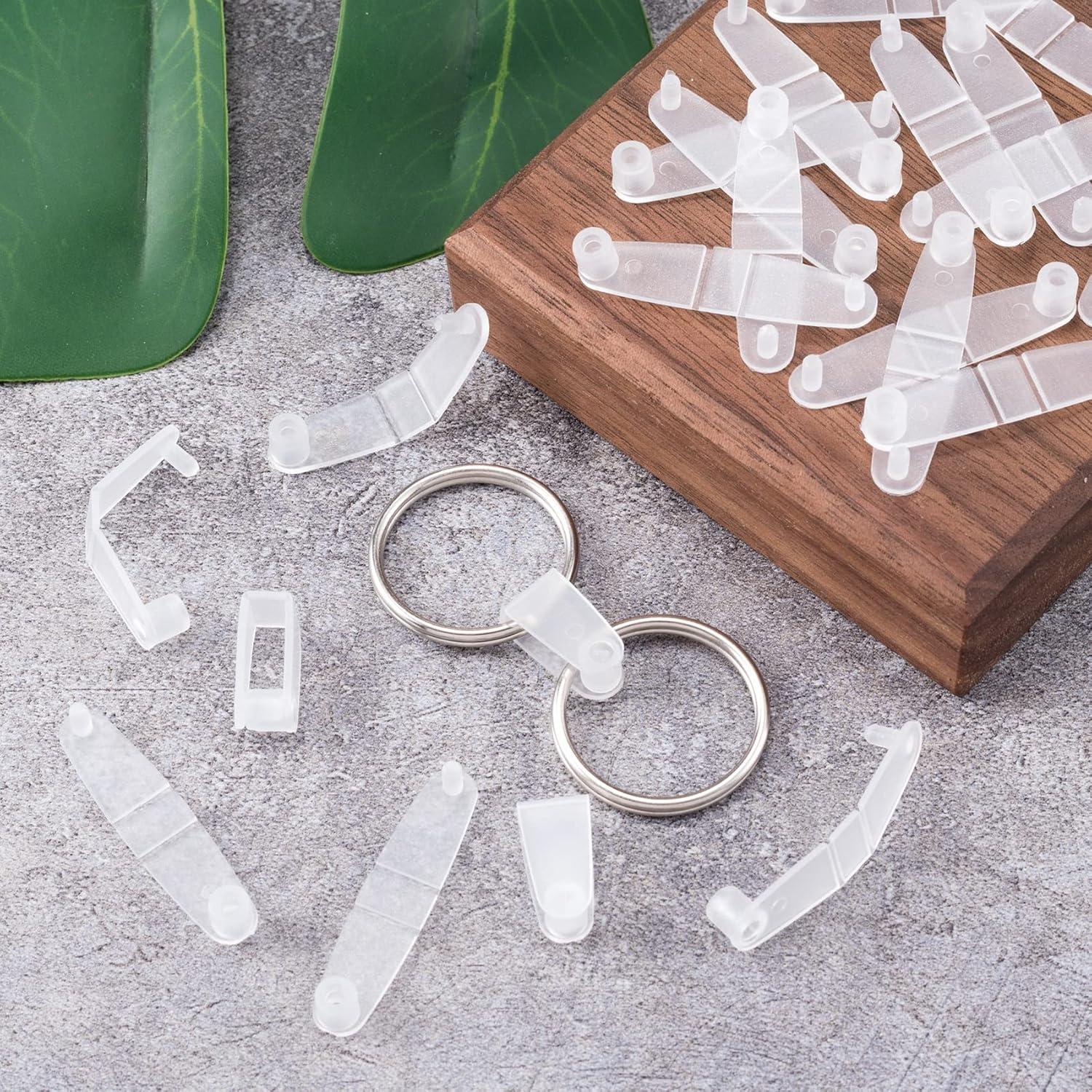 OIIKI 200 Pcs Conectores de Acrílico Transparentes para Llaveros