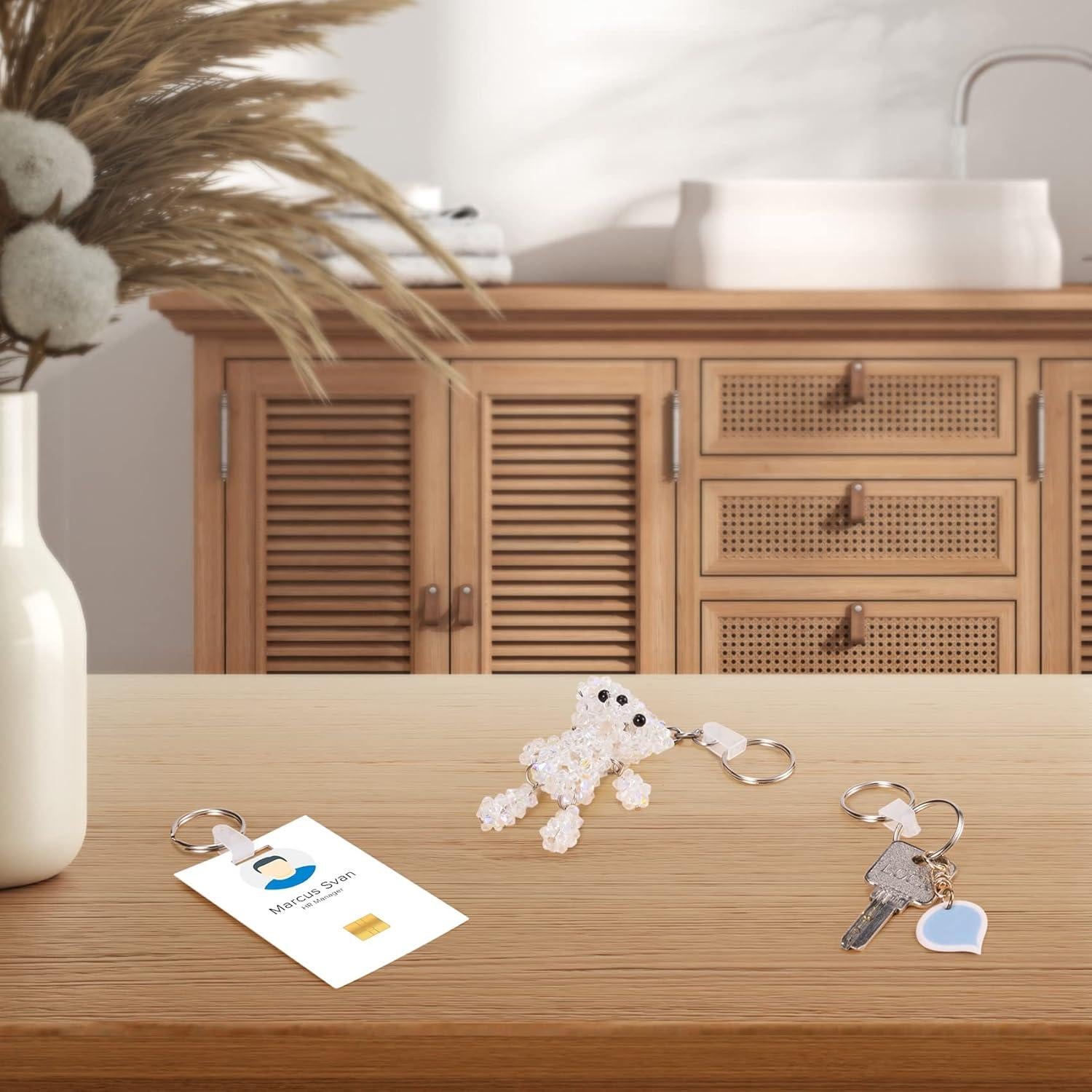 OIIKI 200 Pcs Conectores de Acrílico Transparentes para Llaveros