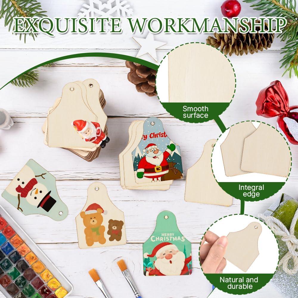 Juego de 102 llaveros de madera Luckforest con cuerda de yute