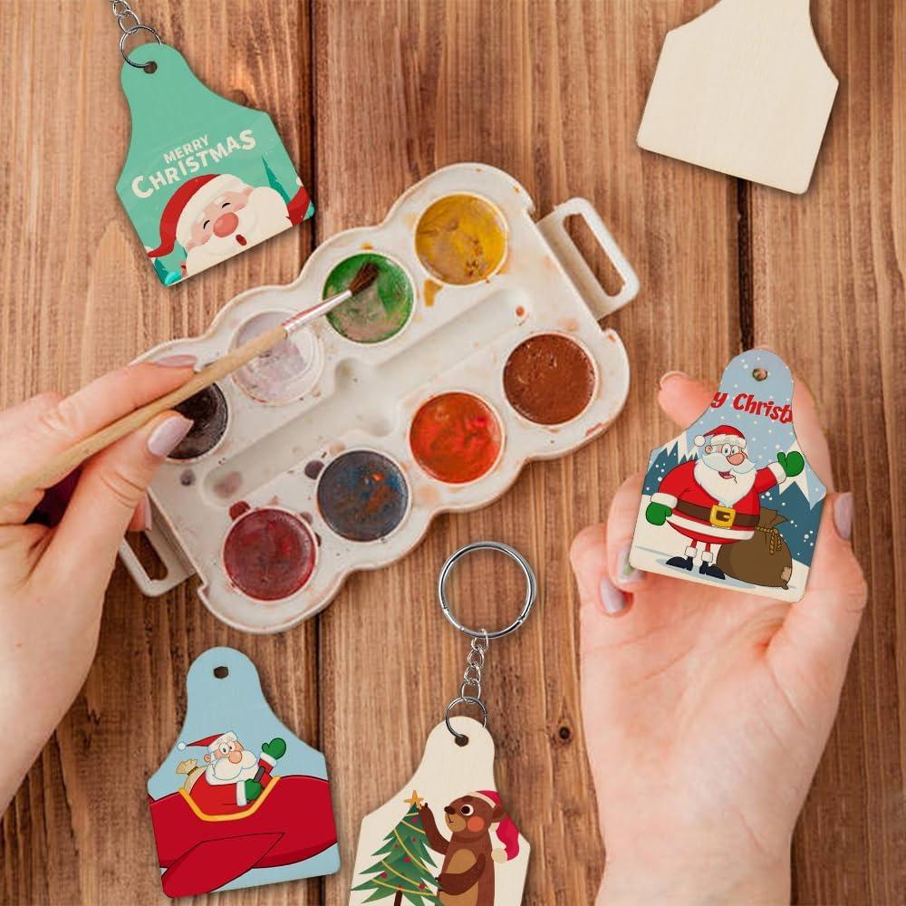 Juego de 102 llaveros de madera Luckforest con cuerda de yute