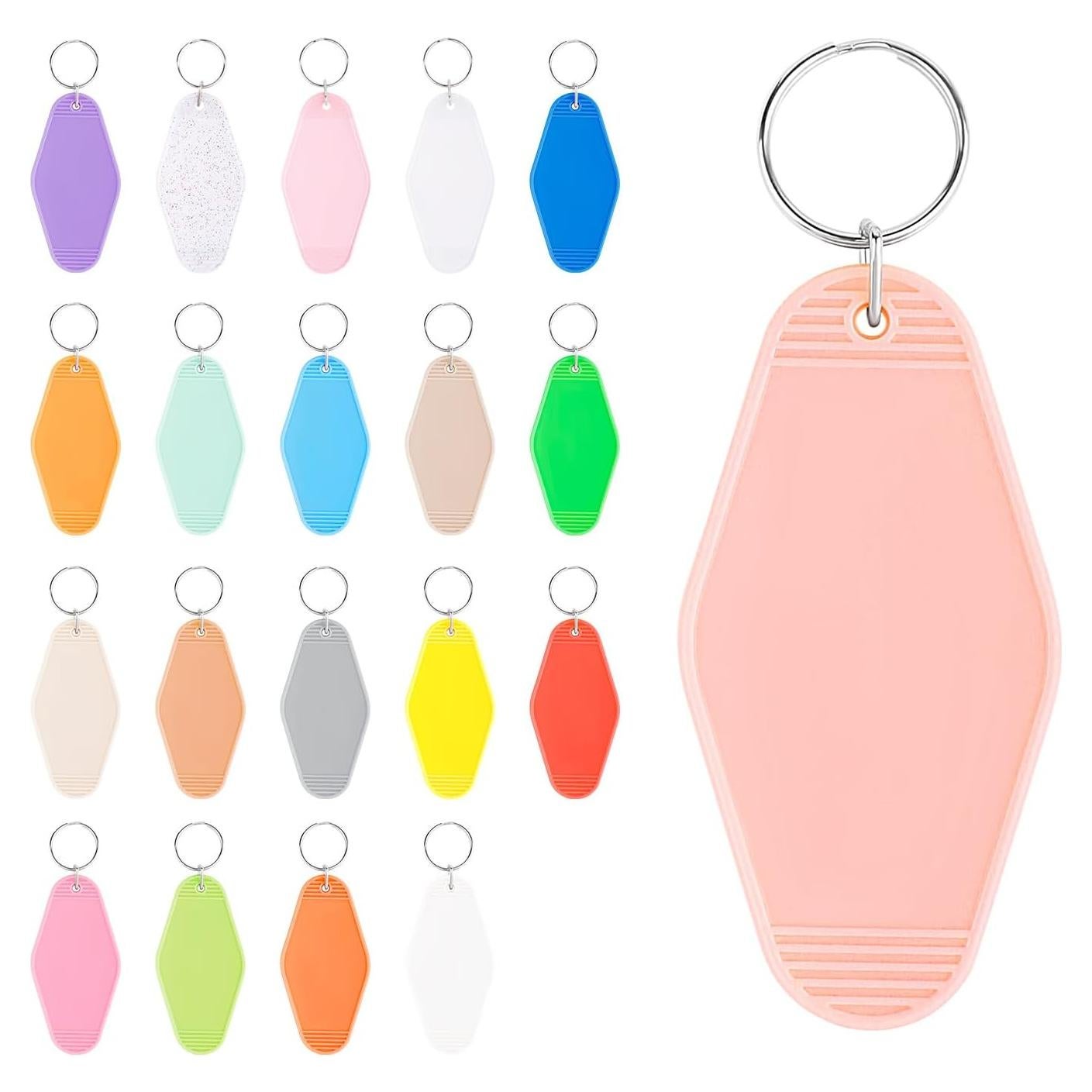 40 Llaveros Vintage Motroce en Blanco y Colorido para DIY