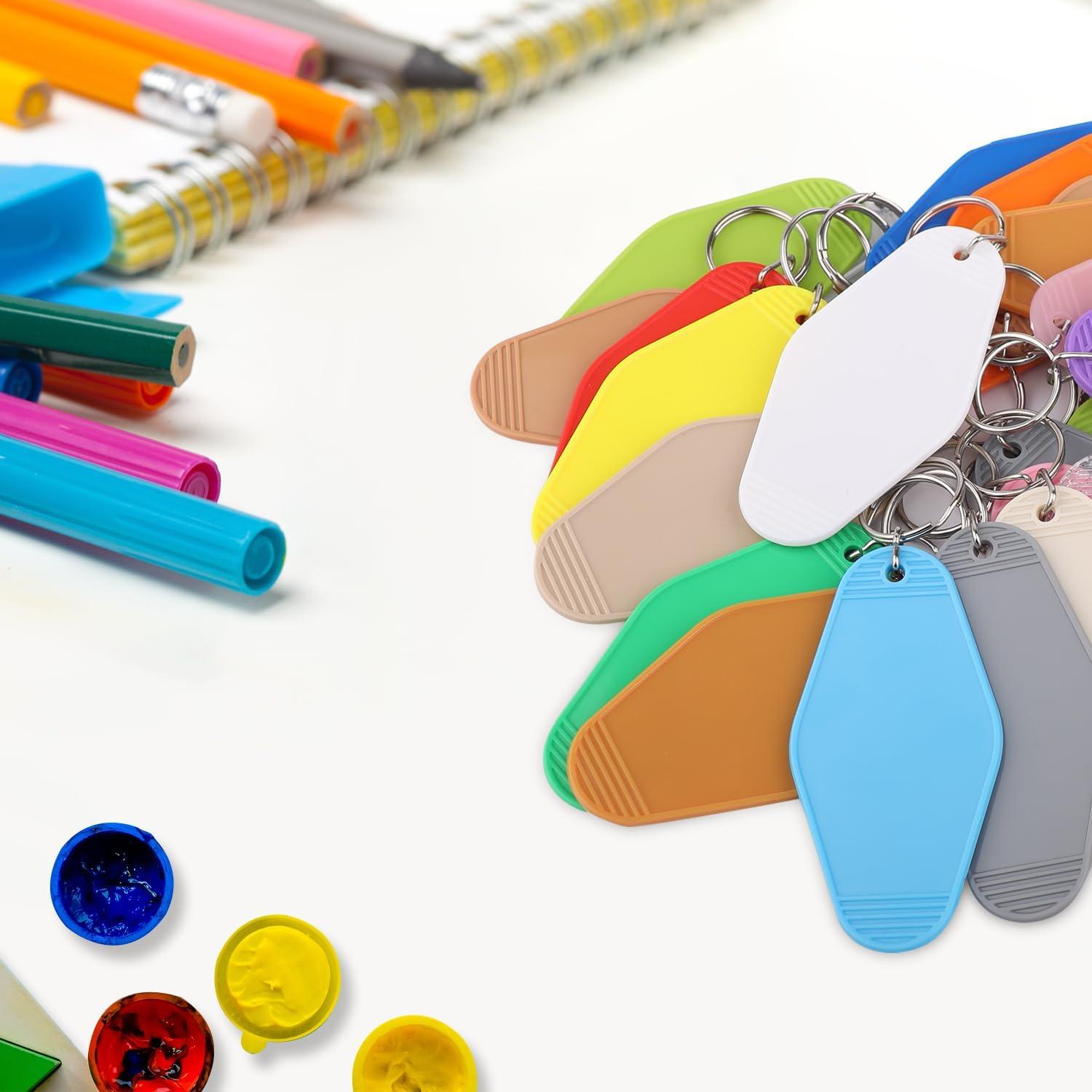 40 Llaveros Vintage Motroce en Blanco y Colorido para DIY