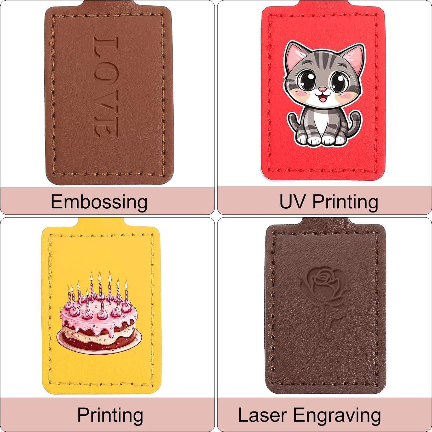 Llaveros de Cuero PU en Blanco para Sublimación PATIKIL - 10 Pcs