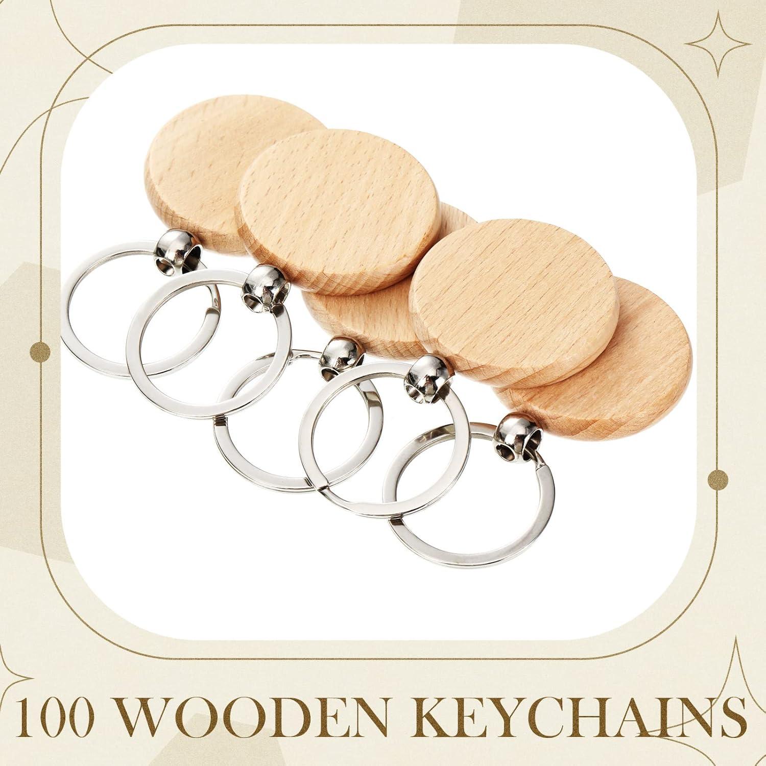 Llave Redonda de Madera Yinkin para Grabado Láser - 100 Piezas