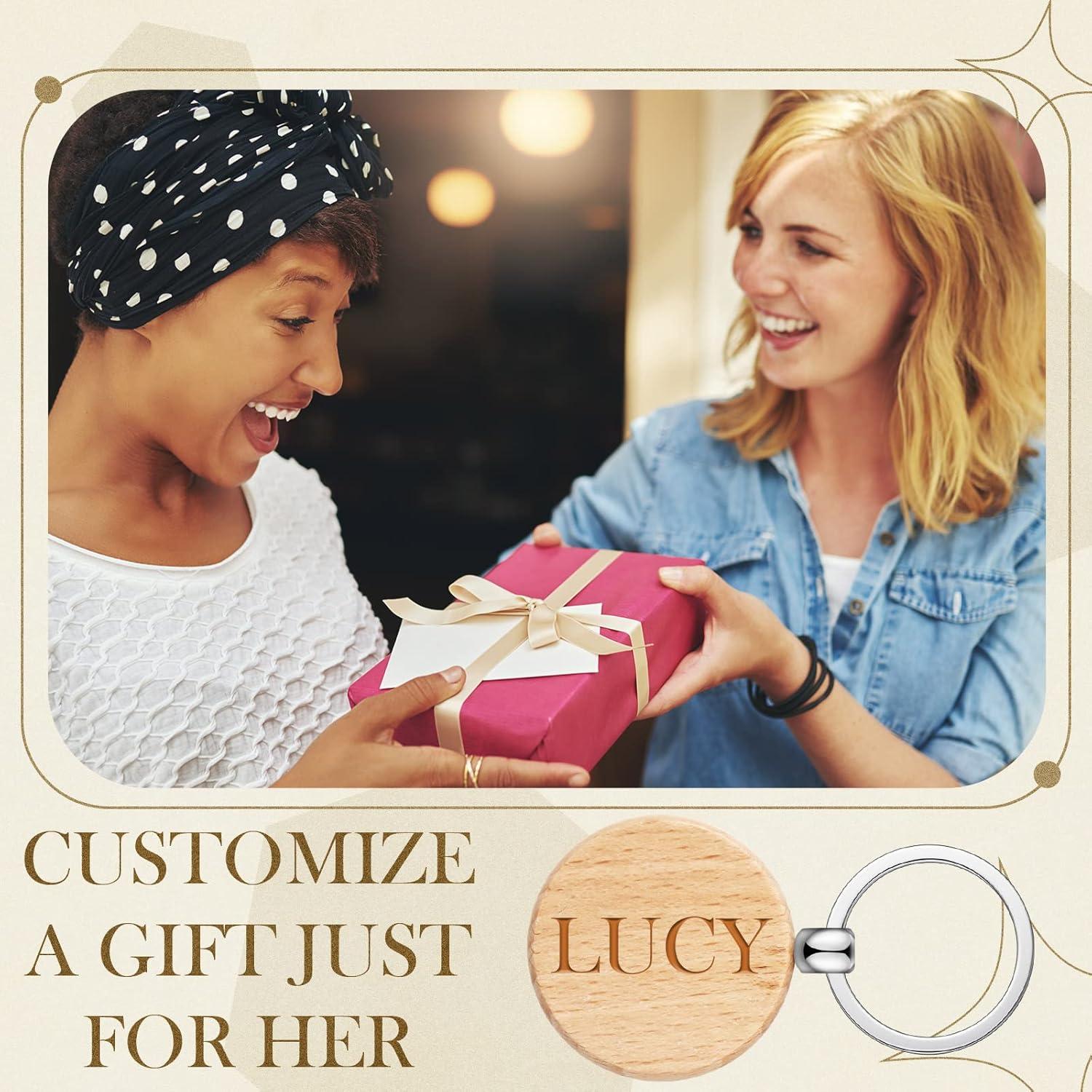 Llave Redonda de Madera Yinkin para Grabado Láser - 100 Piezas