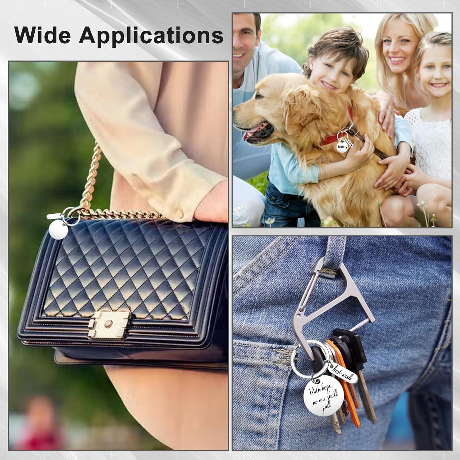 36 Llaveros de Acero Inoxidable OGANAZI 3 cm Redondos DIY