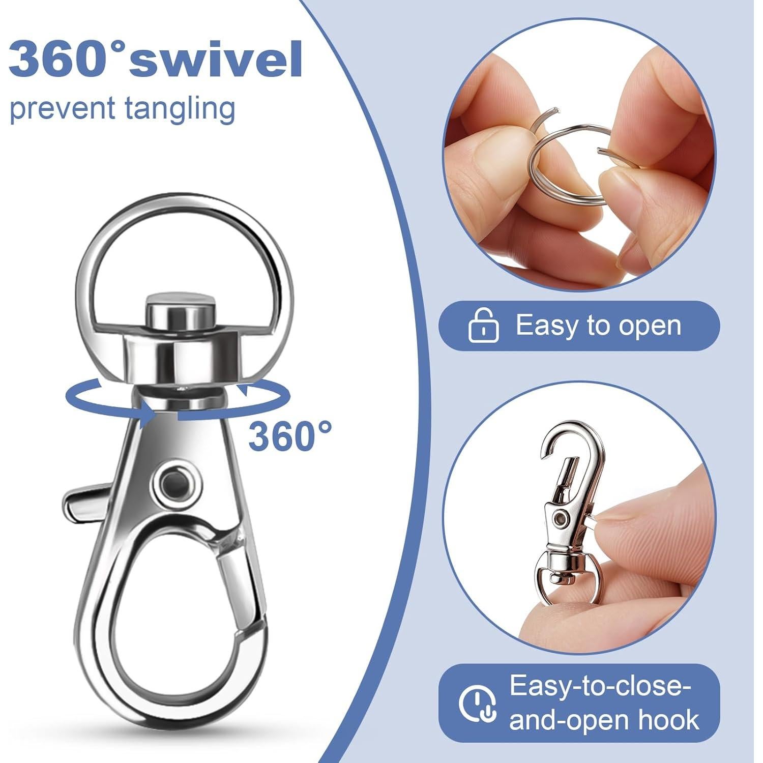 Kit de Llaveros Premium Logosophia 50 PCS - 25 Clips y Anillos