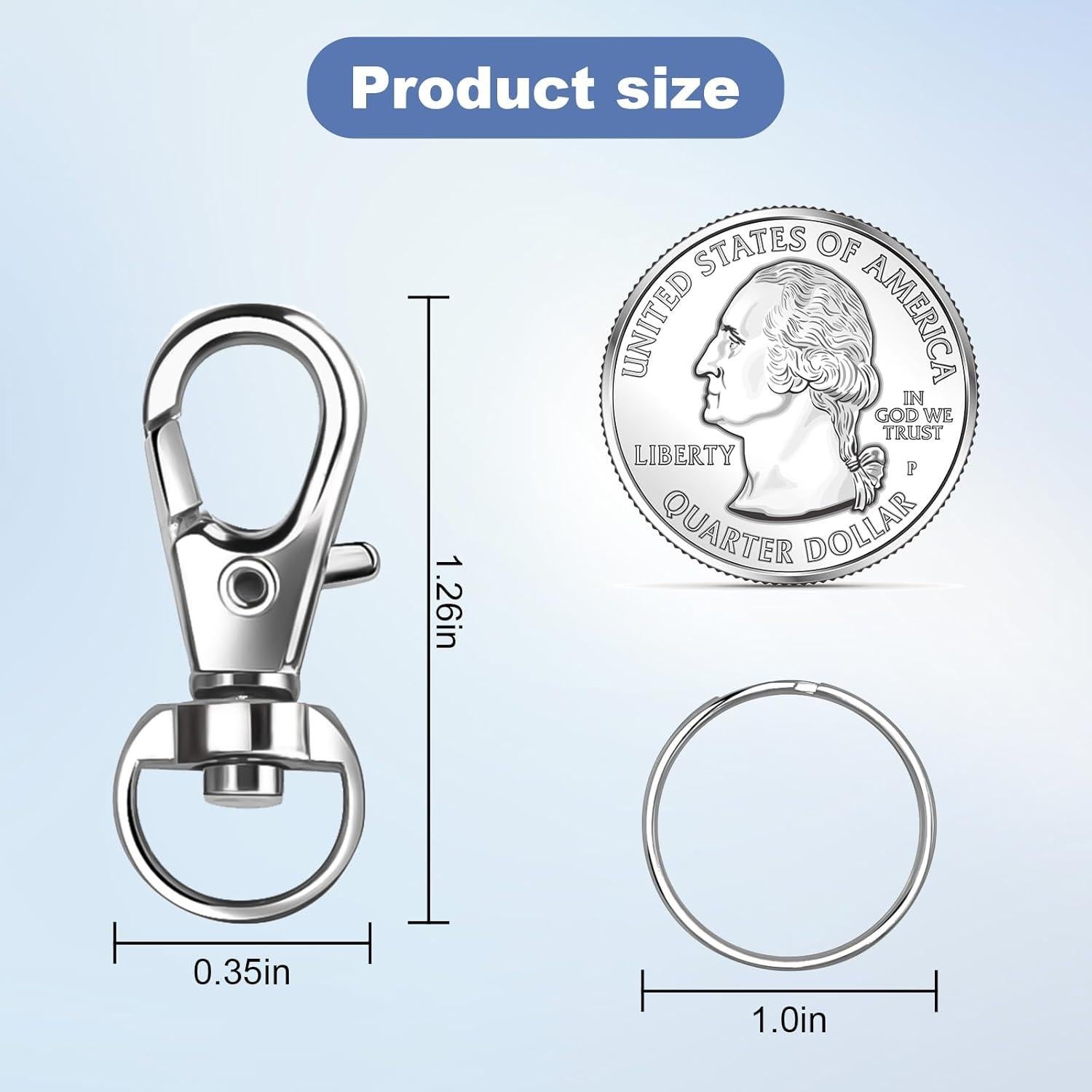 Kit de Llaveros Premium Logosophia 50 PCS - 25 Clips y Anillos