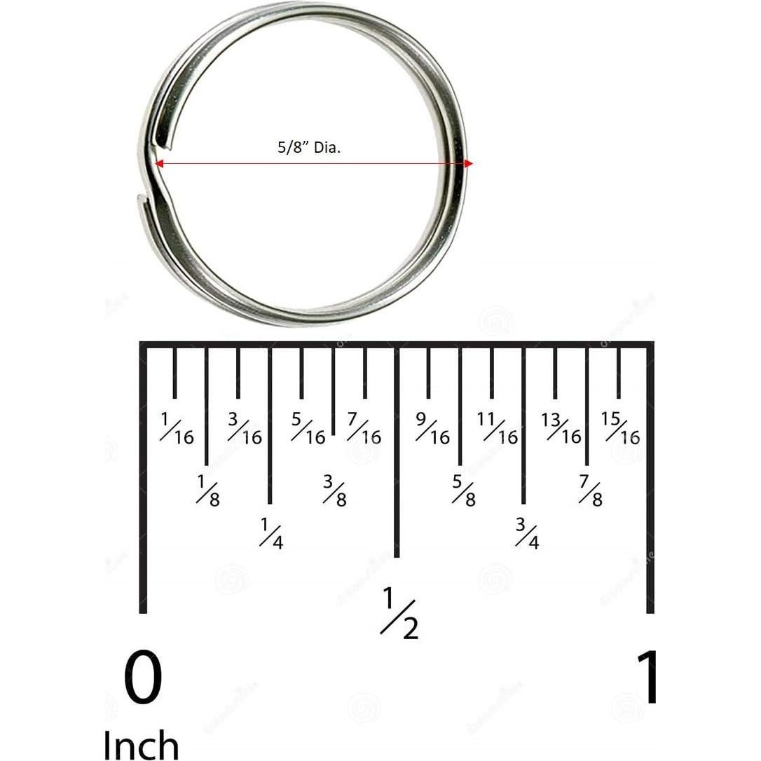 Anillos de acero templado niquelado Lucky Line 1.59 cm 100 unidades