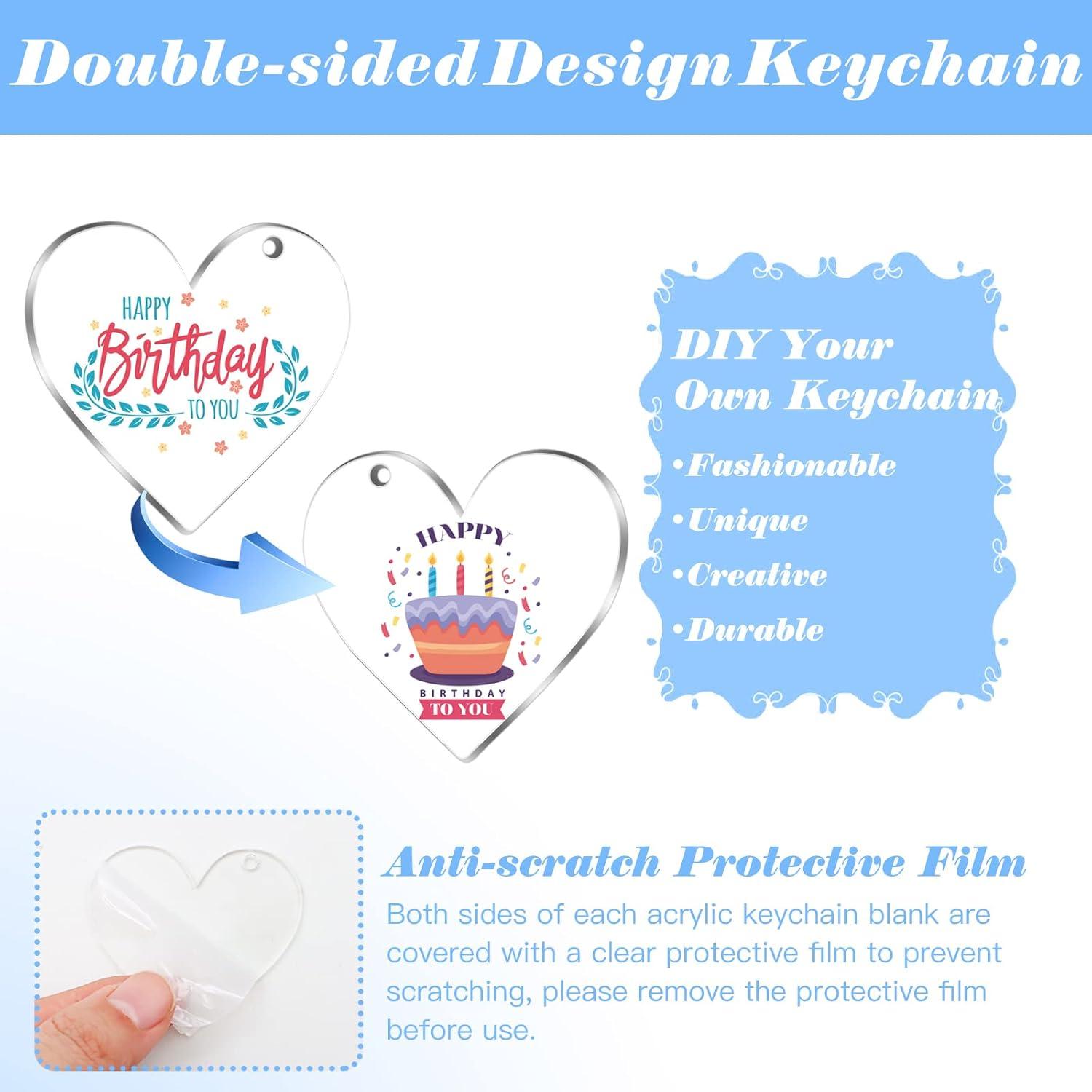 Kit 300 Llaveros Acrílicos en Blanco ZYNERY 5.08 cm