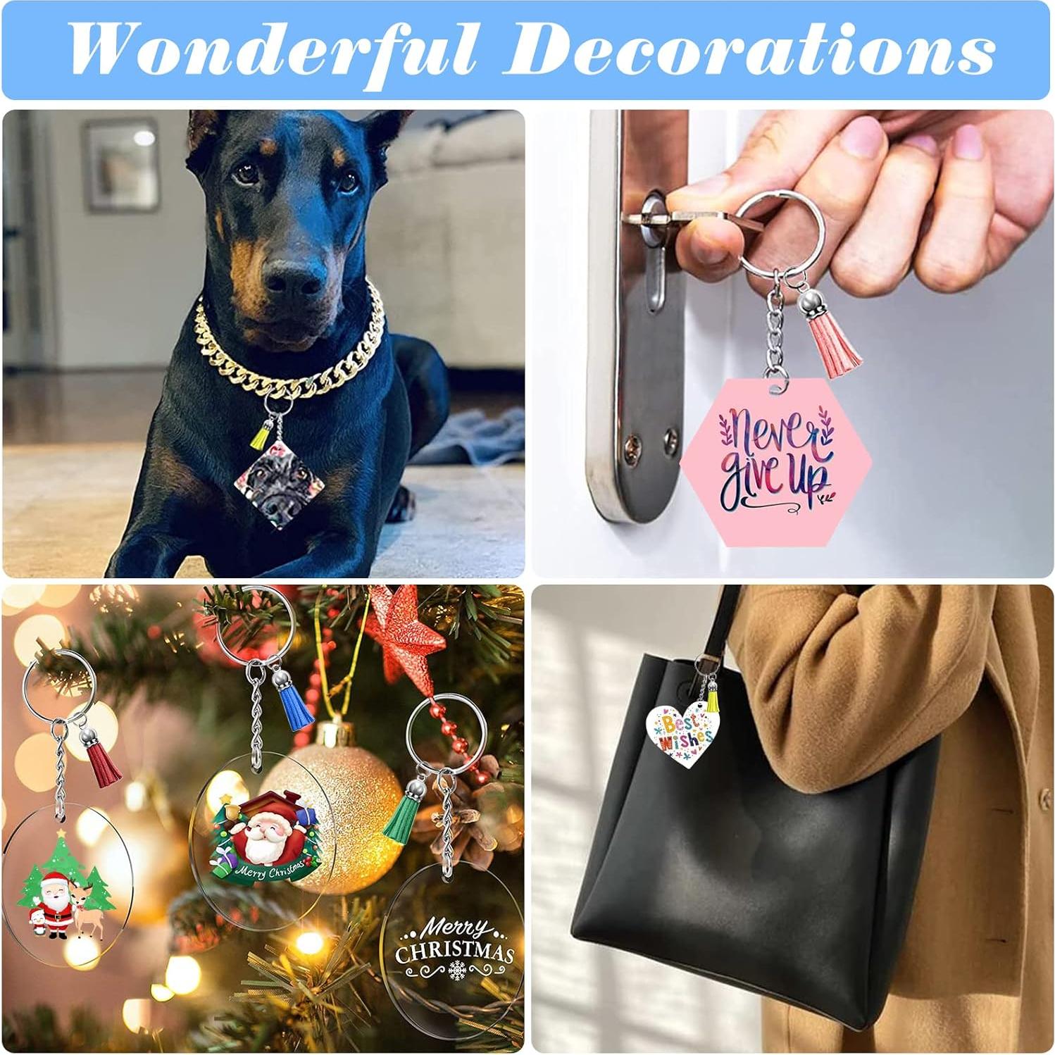 Kit 300 Llaveros Acrílicos en Blanco ZYNERY 5.08 cm