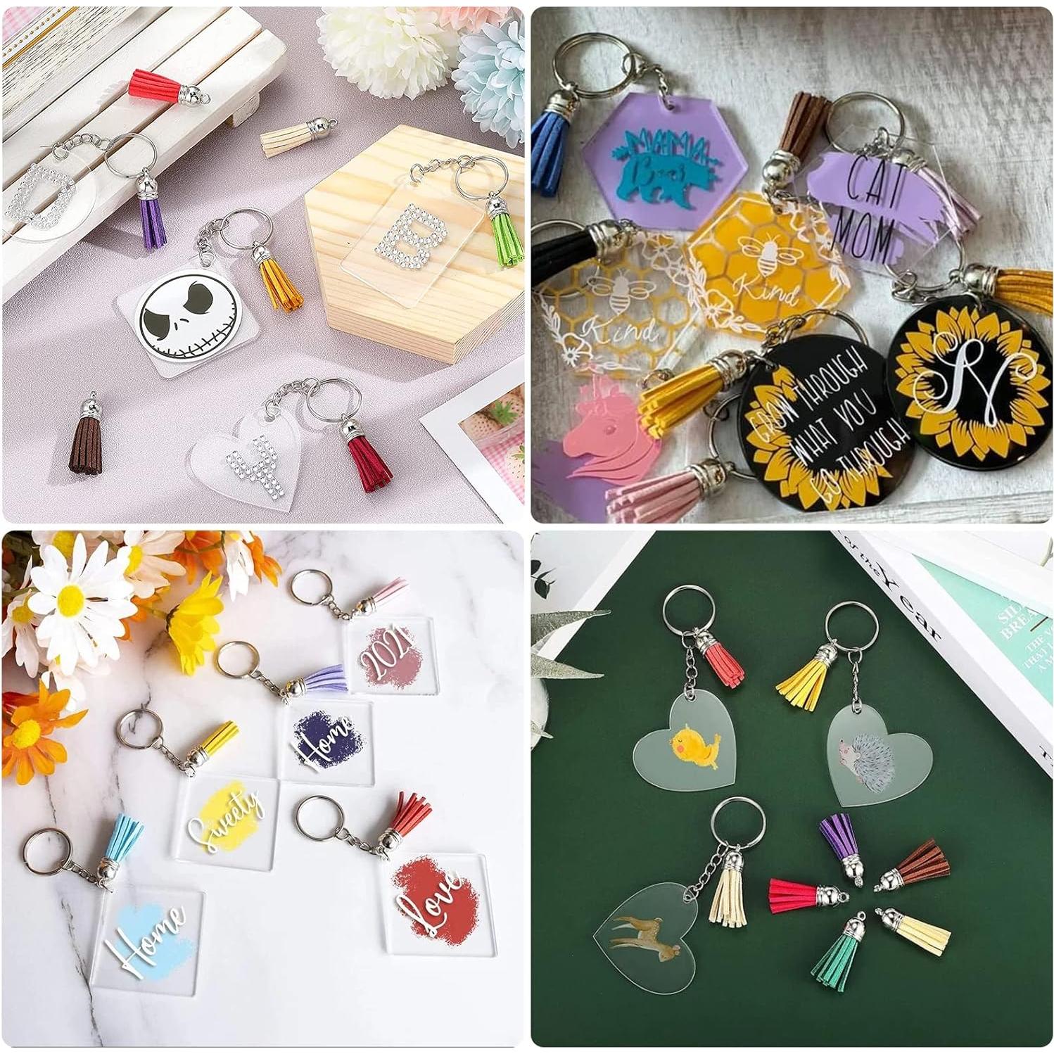 Kit 300 Llaveros Acrílicos en Blanco ZYNERY 5.08 cm