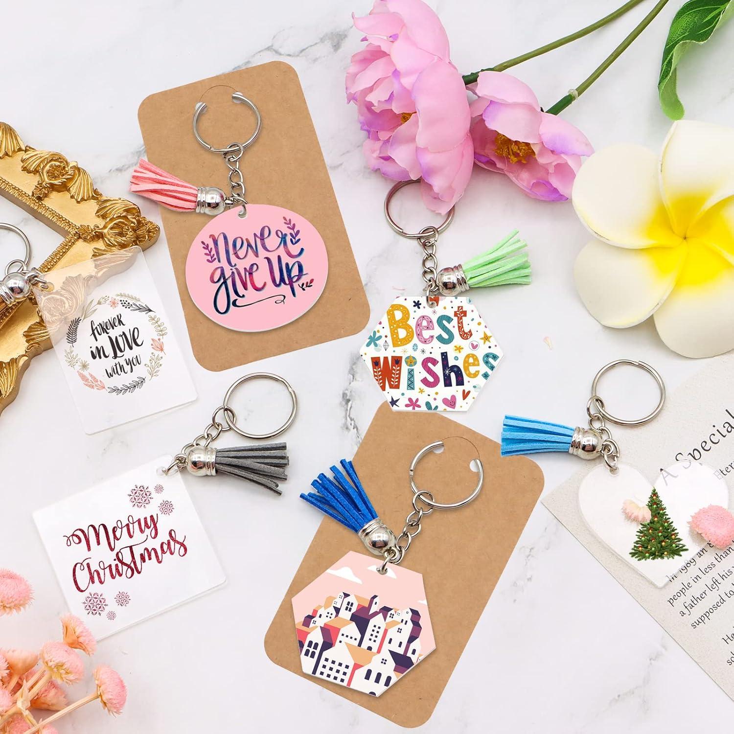 Kit 300 Llaveros Acrílicos en Blanco ZYNERY 5.08 cm