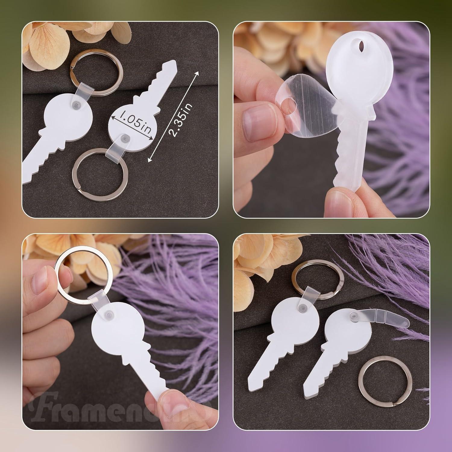 Kit de Llaveros de Acrílico para Sublimación Framendino - 10 Paquetes