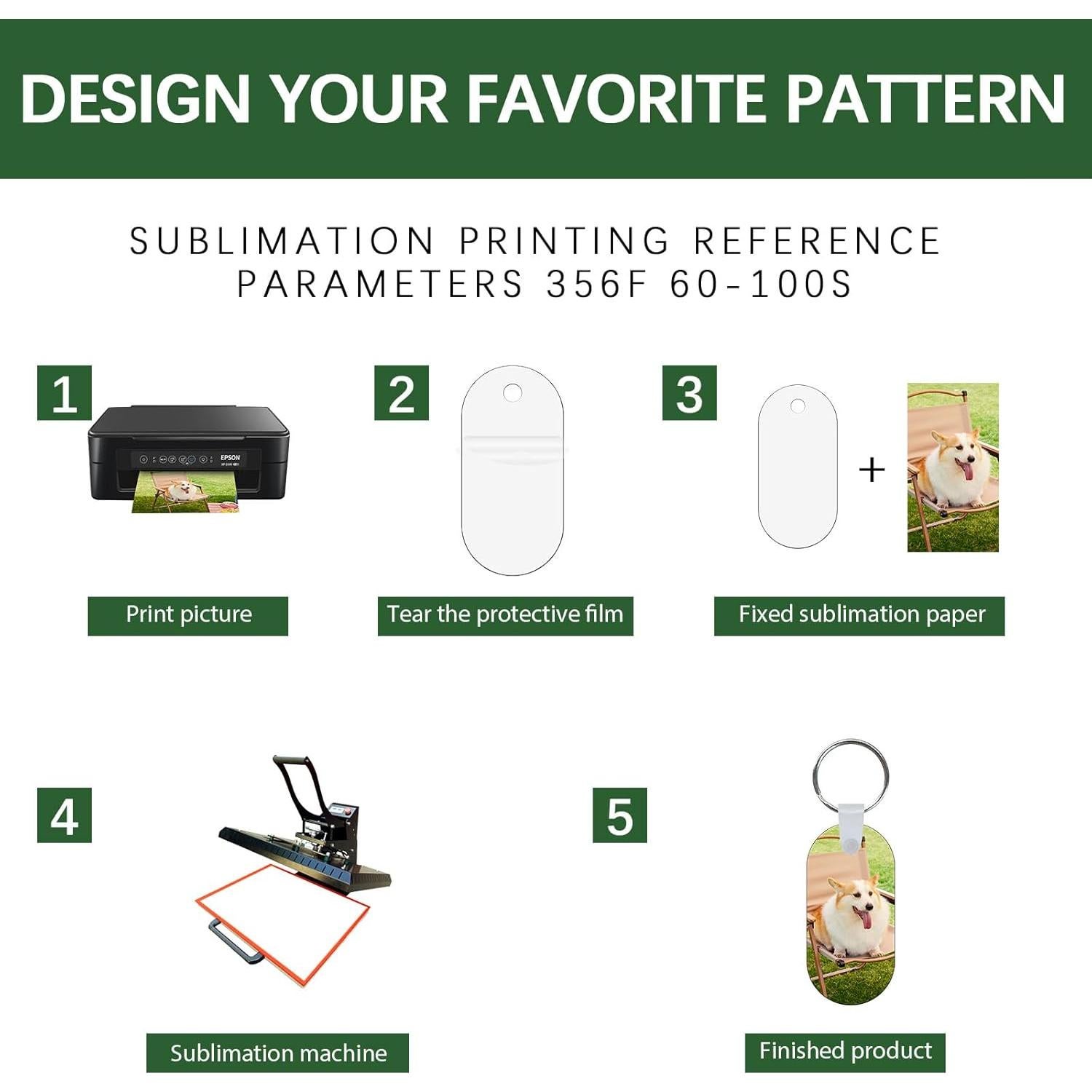 120 Llaveros de Sublimación Doble Cara GEKIXUTP - Aluminio