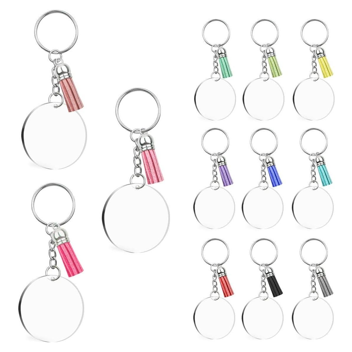 Juego de 48 Llaveros Acrílicos Transparentes Yuntop 10x7.9cm