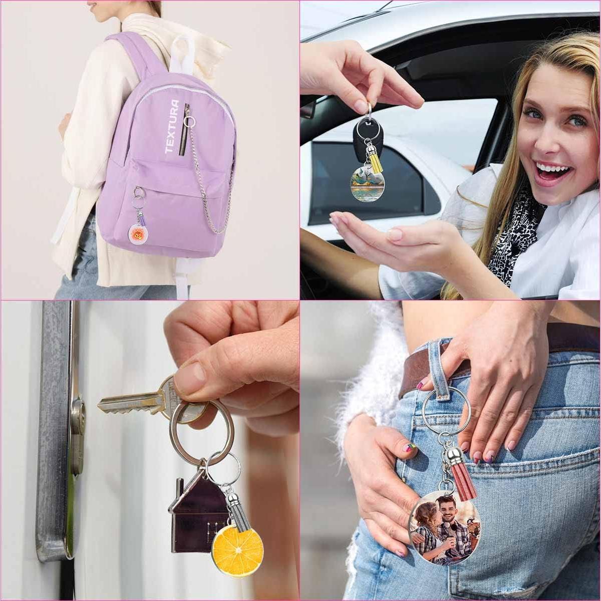 Juego de 48 Llaveros Acrílicos Transparentes Yuntop 10x7.9cm