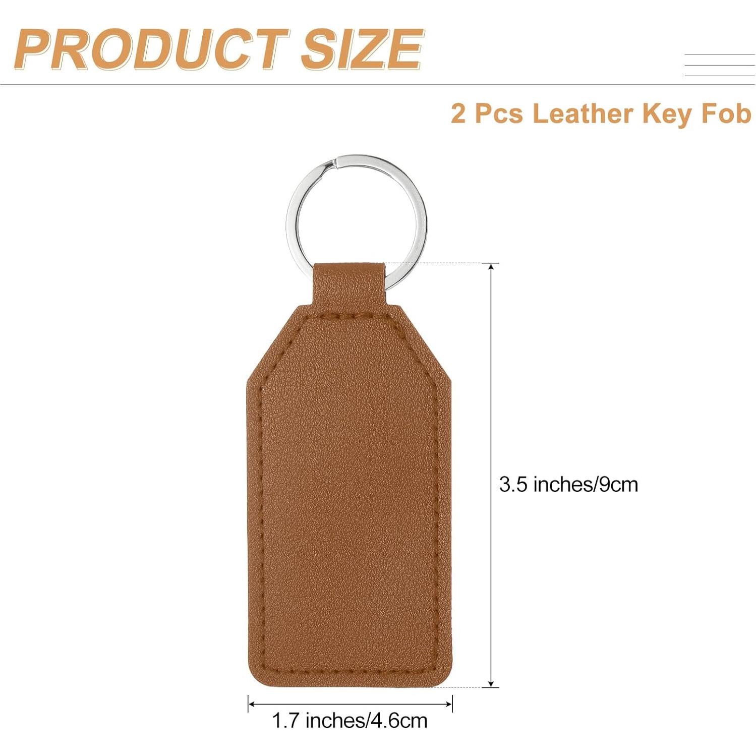 Llave de Cuero PU uxcell 2 Piezas 4.6x9cm Marrón Oscuro