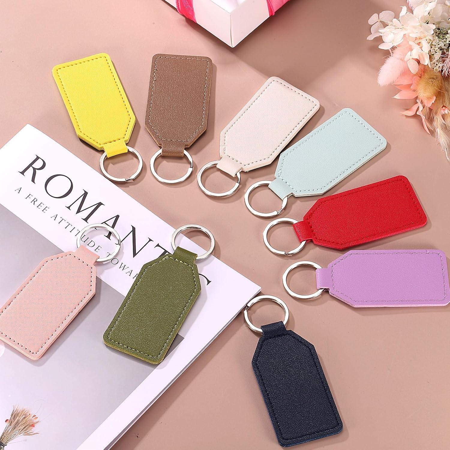 Llave de Cuero PU uxcell 2 Piezas 4.6x9cm Marrón Oscuro