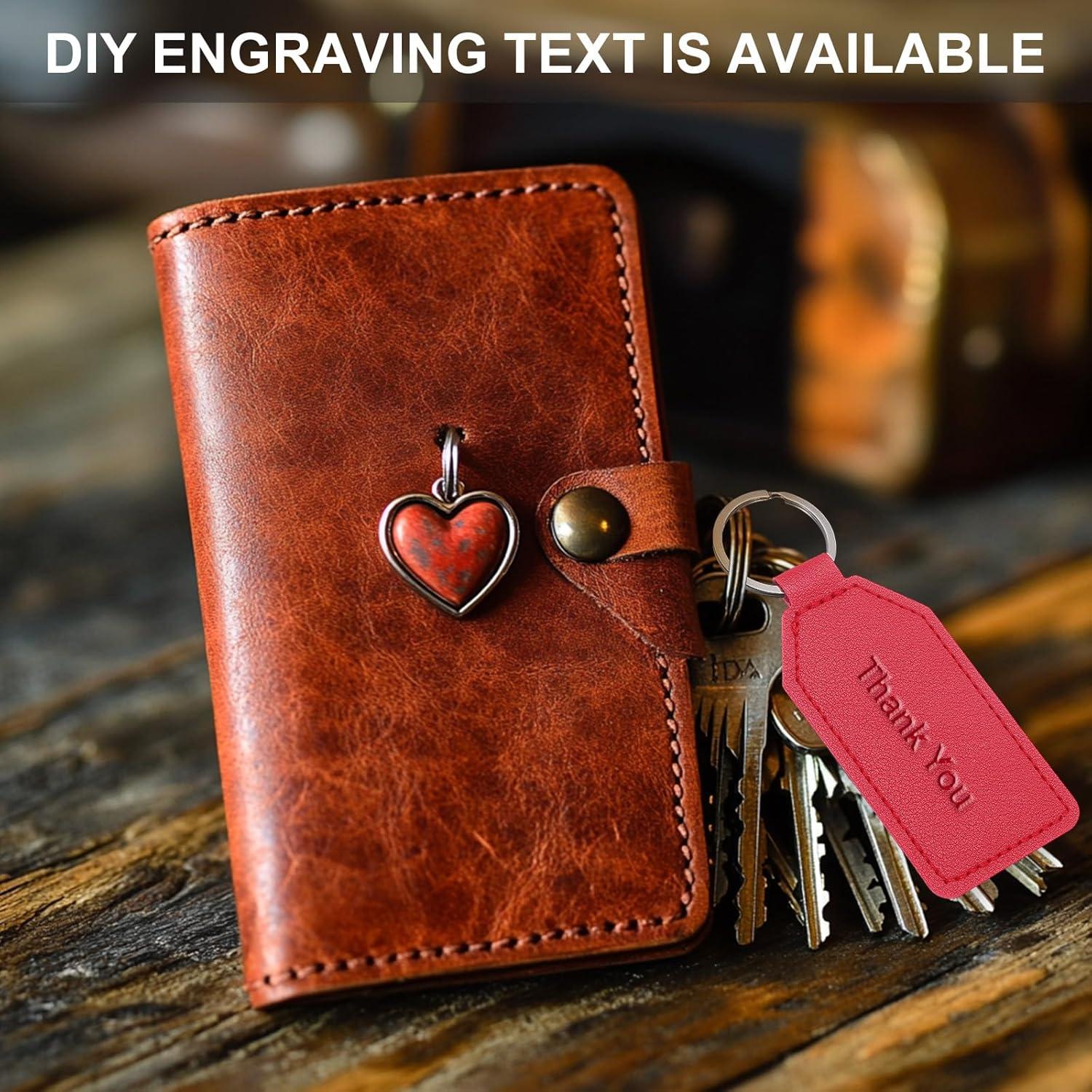 Llave de Cuero PU uxcell 2 Piezas 4.6x9cm Marrón Oscuro