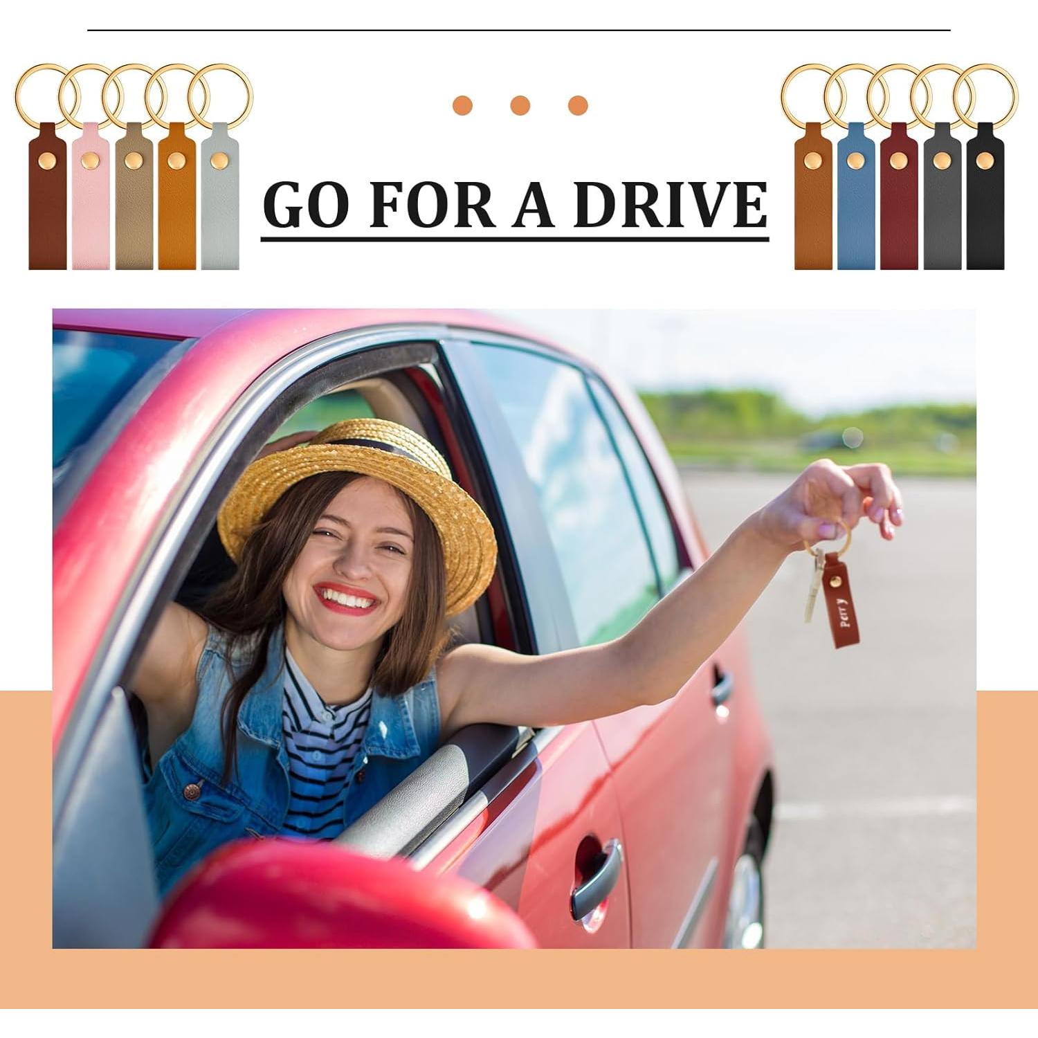 Kit 200 Llaveros de Cuero PU Blankos para Manualidades DIY