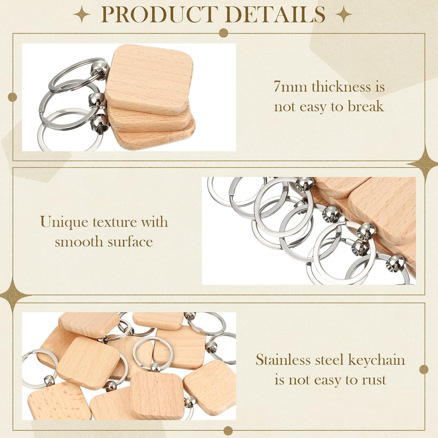 Llavero de Madera Yinkin Cuadrado Grabado a Láser 100 Piezas