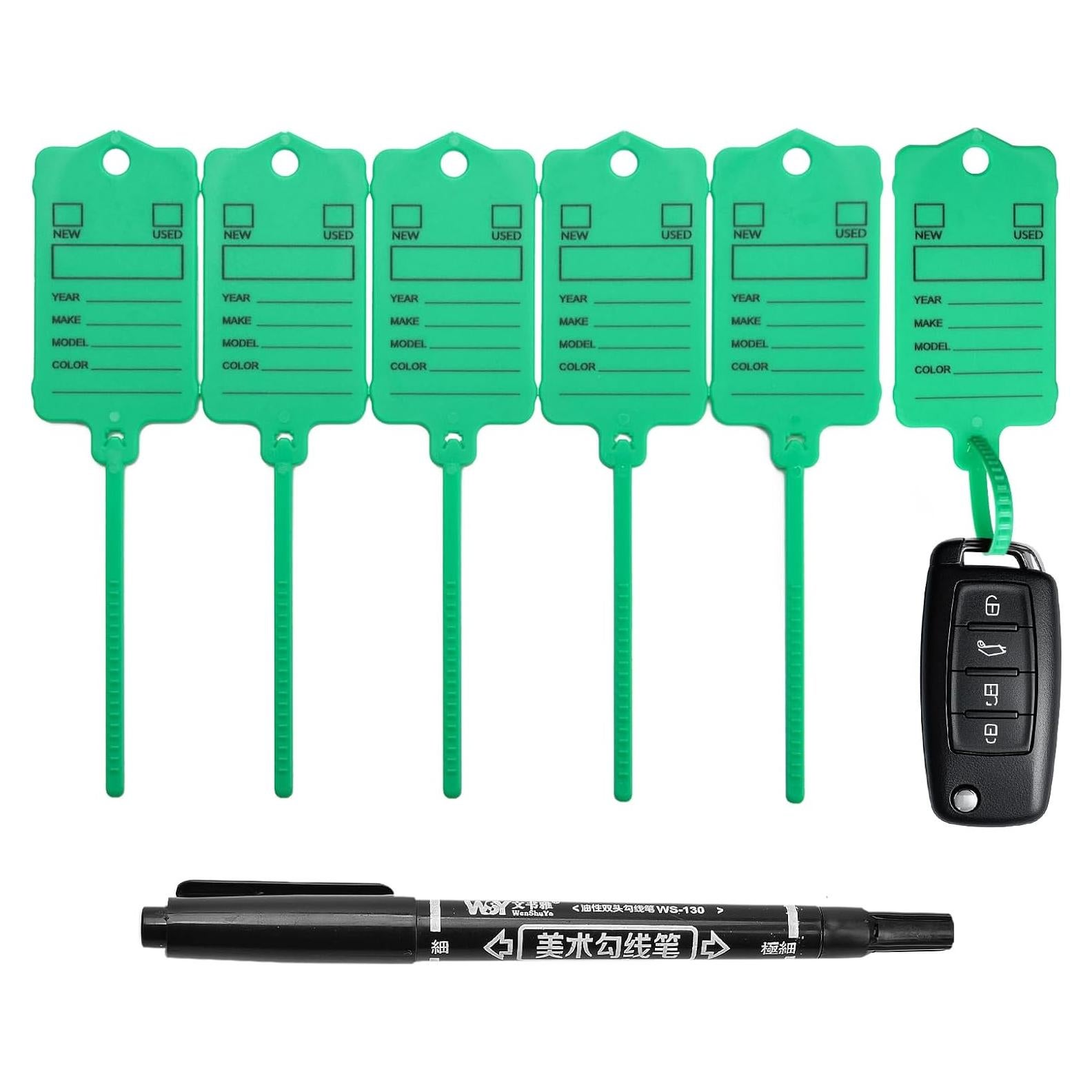 100 Etiquetas de Llave de Coche LeadSeals Verde Autocierre