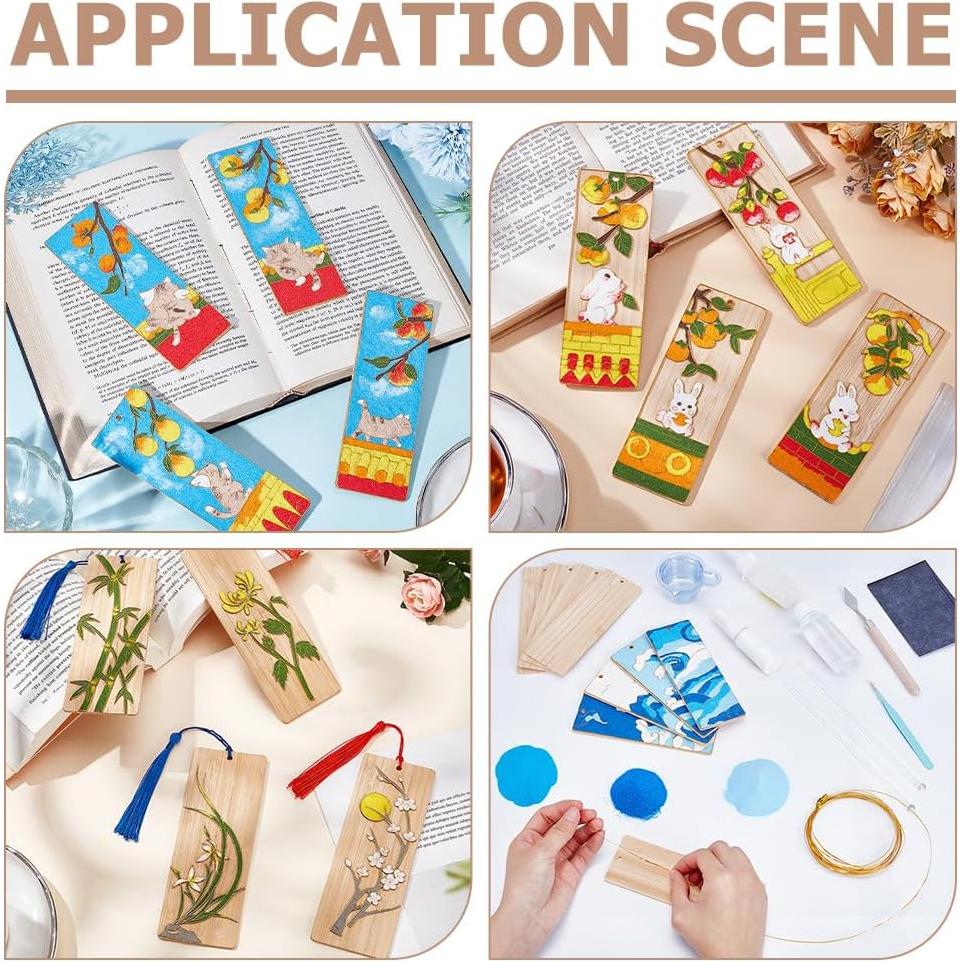 12 Marcadores en Blanco de Bambú WEBEEDY 5x14 cm para DIY