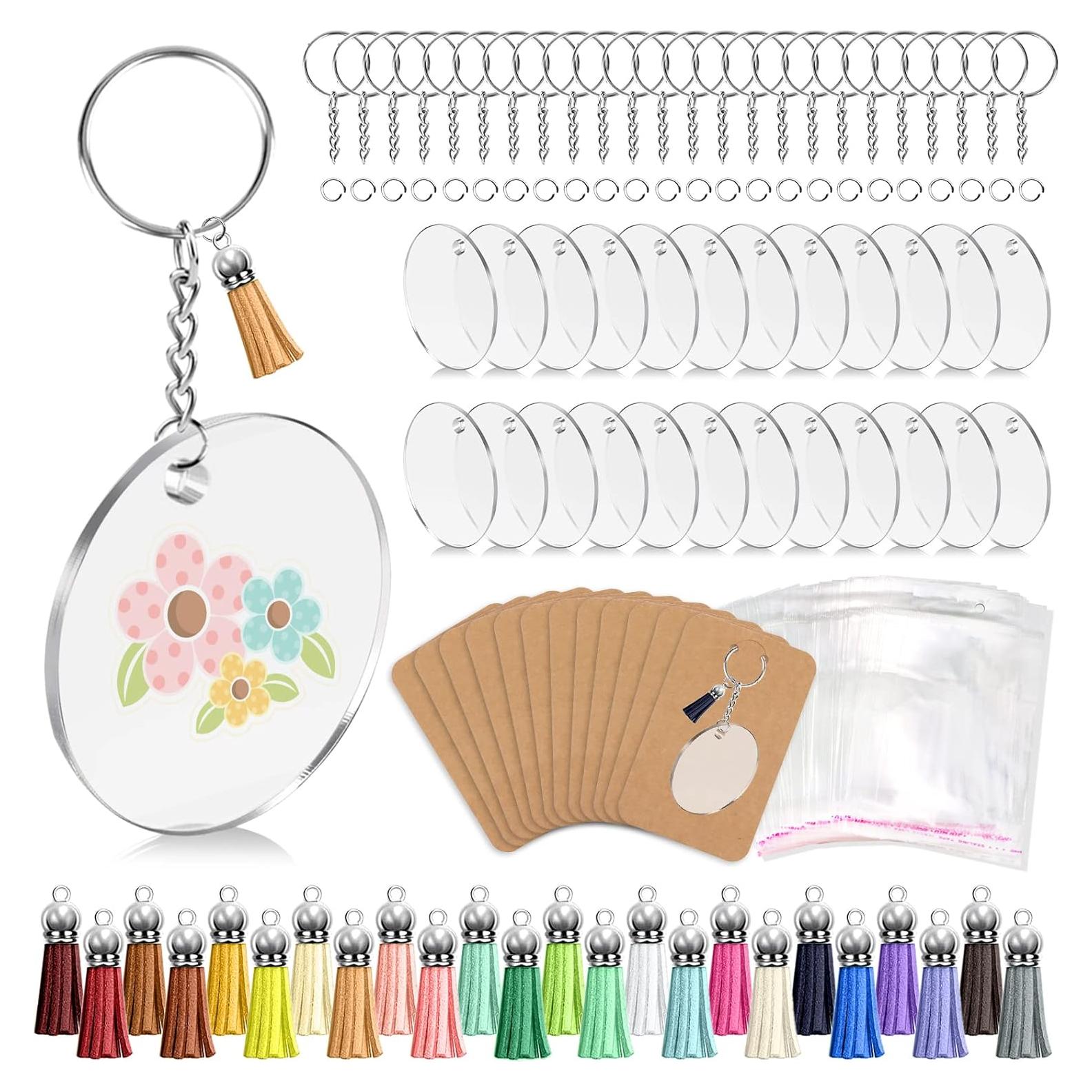 Kit de Llaveros Acrílicos en Blanco ZYNERY 144 Pcs