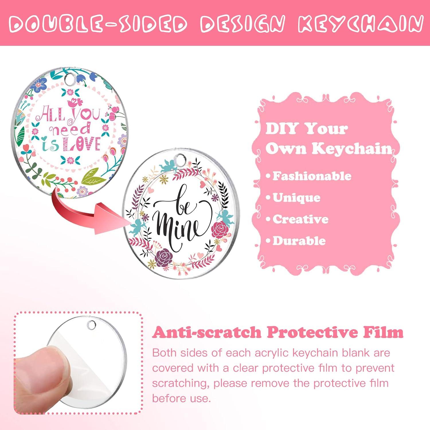 Kit de Llaveros Acrílicos en Blanco ZYNERY 144 Pcs