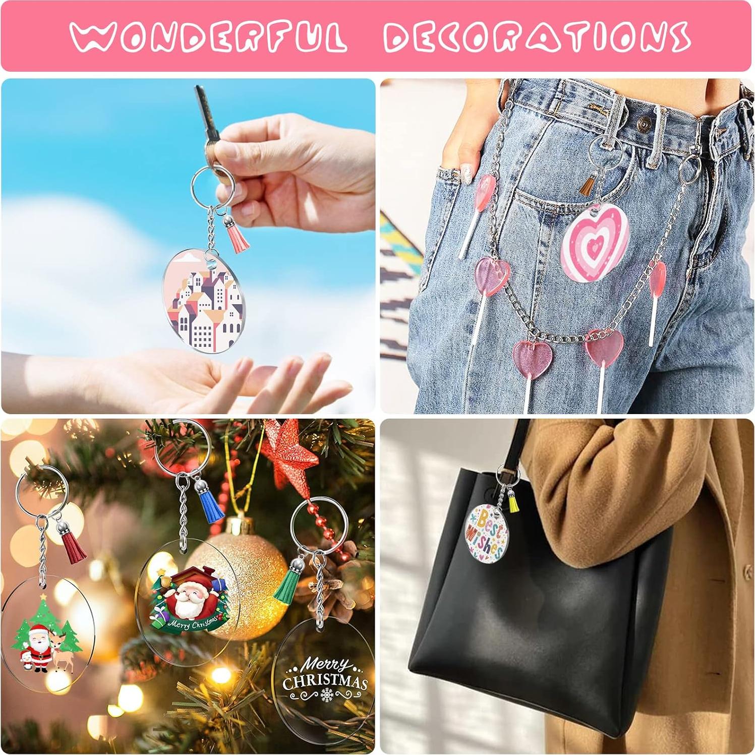 Kit de Llaveros Acrílicos en Blanco ZYNERY 144 Pcs