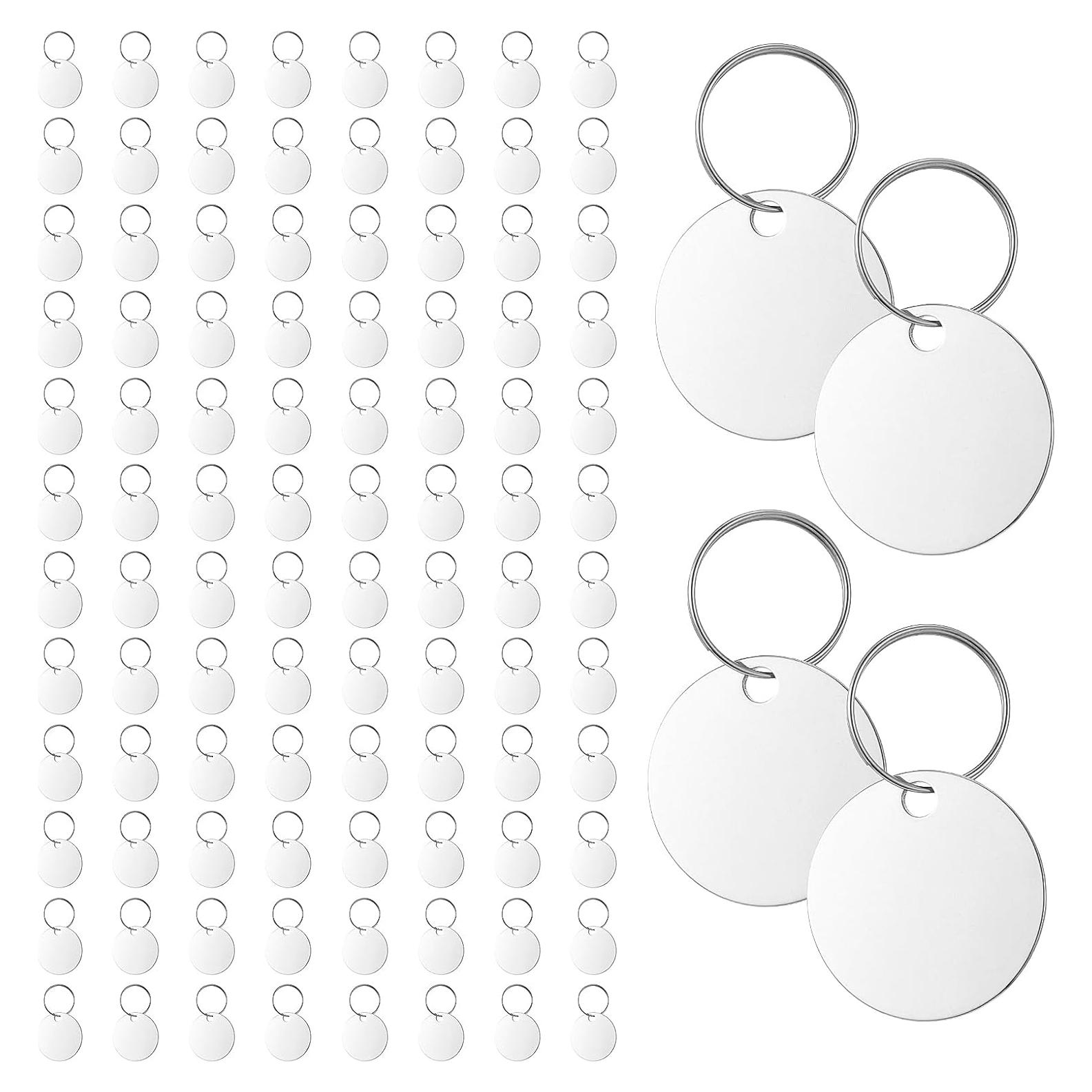 Paquete de 100 etiquetas redondas MAQUITA de acero inoxidable 3.05 cm