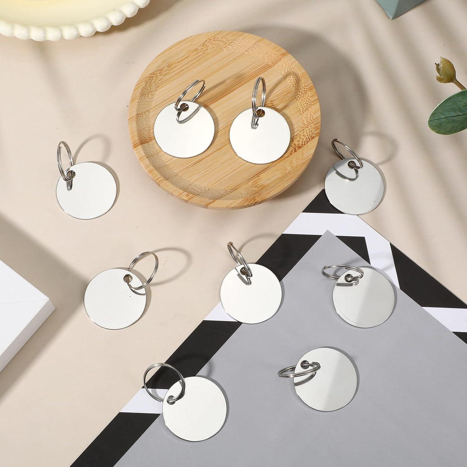 Paquete de 100 etiquetas redondas MAQUITA de acero inoxidable 3.05 cm